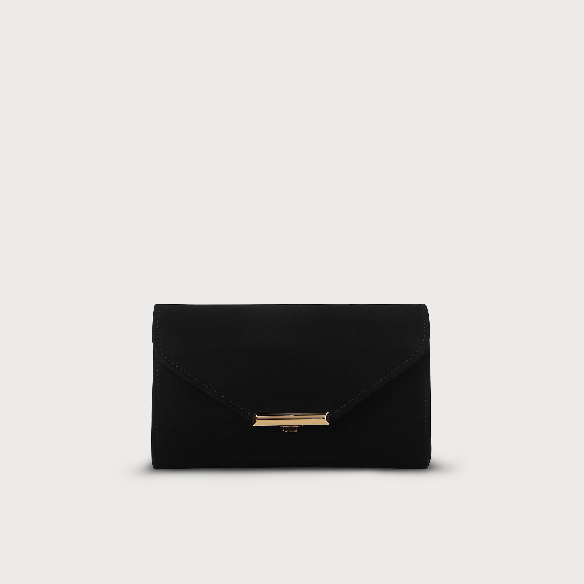 Sissi Black Suede Clutch