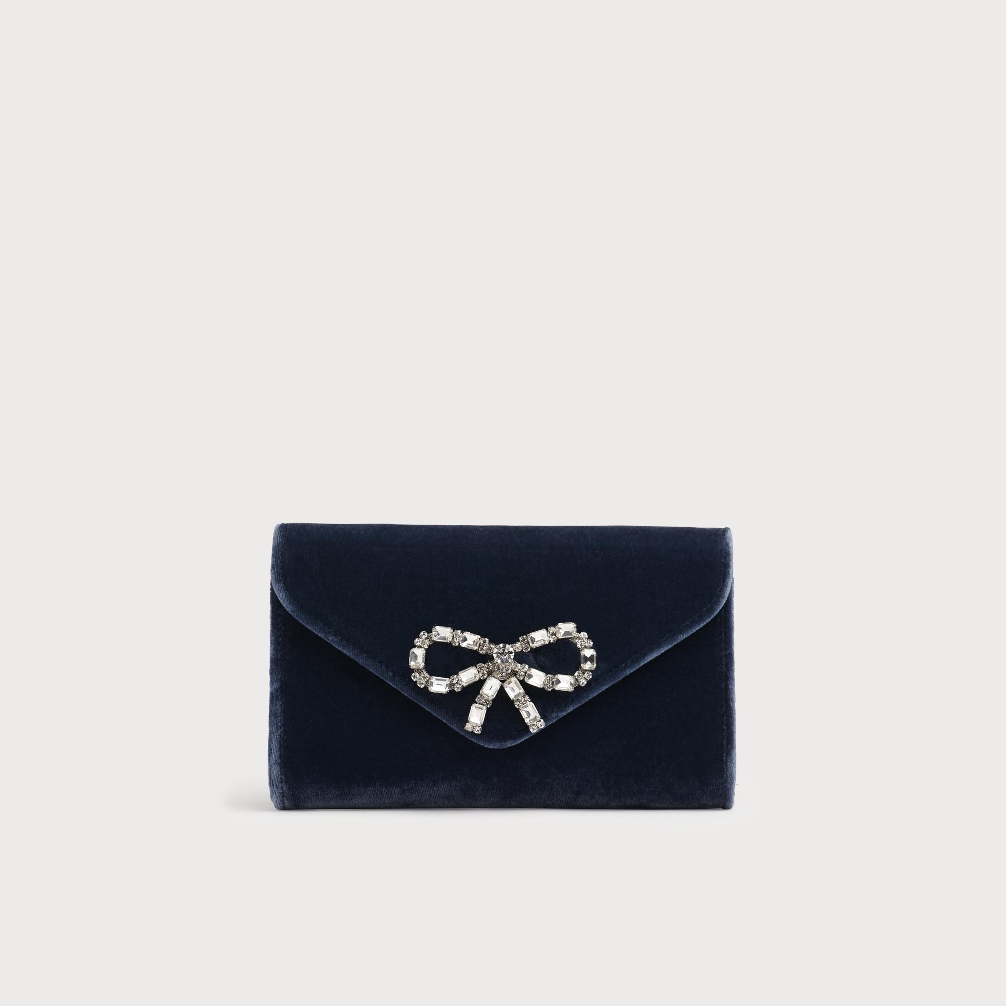 Sissi Blue Velvet Clutch Bag