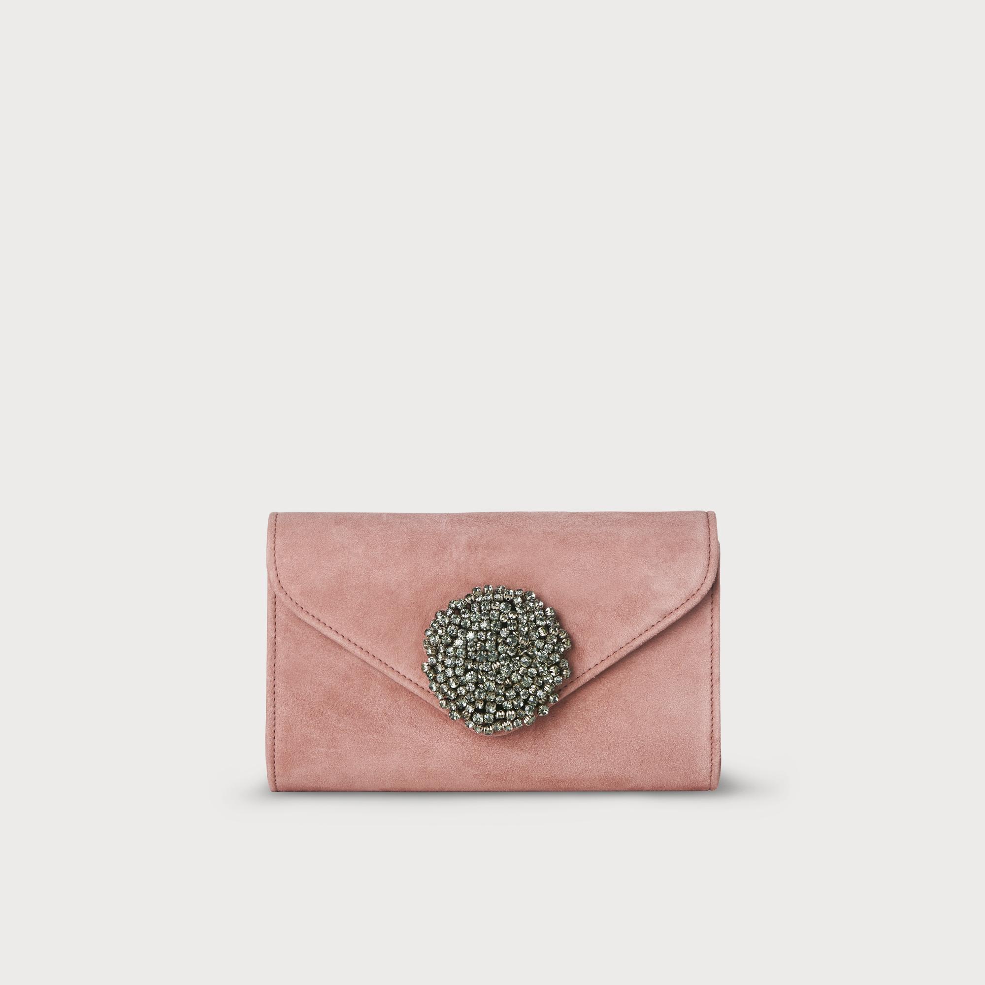 Sissi Pink Suede Clutch Bag
