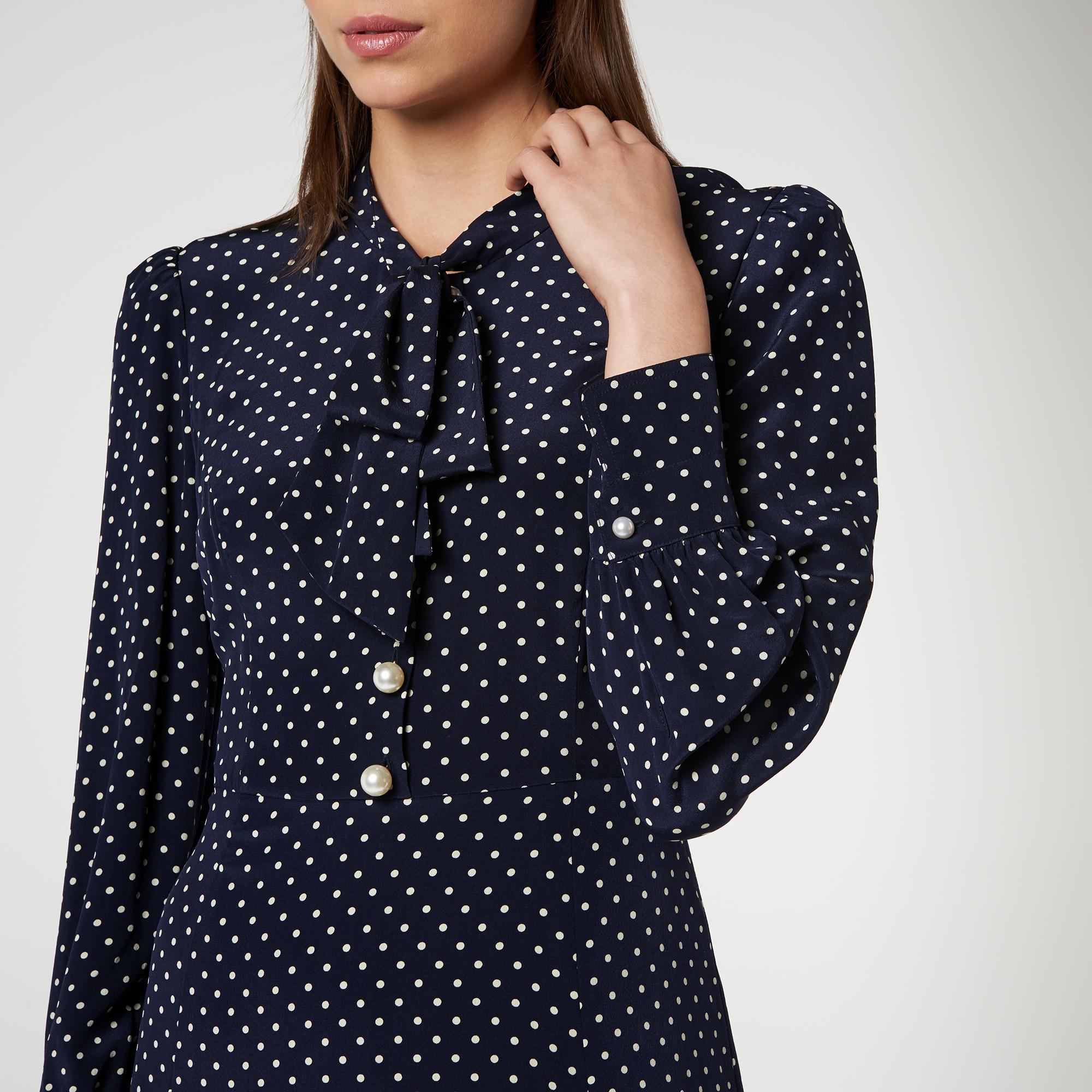 lk bennett navy polka dot dress