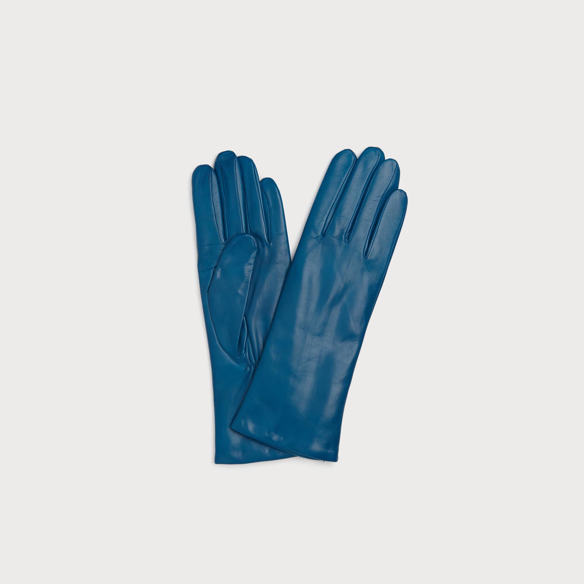 Ysabeau Blue Leather Gloves