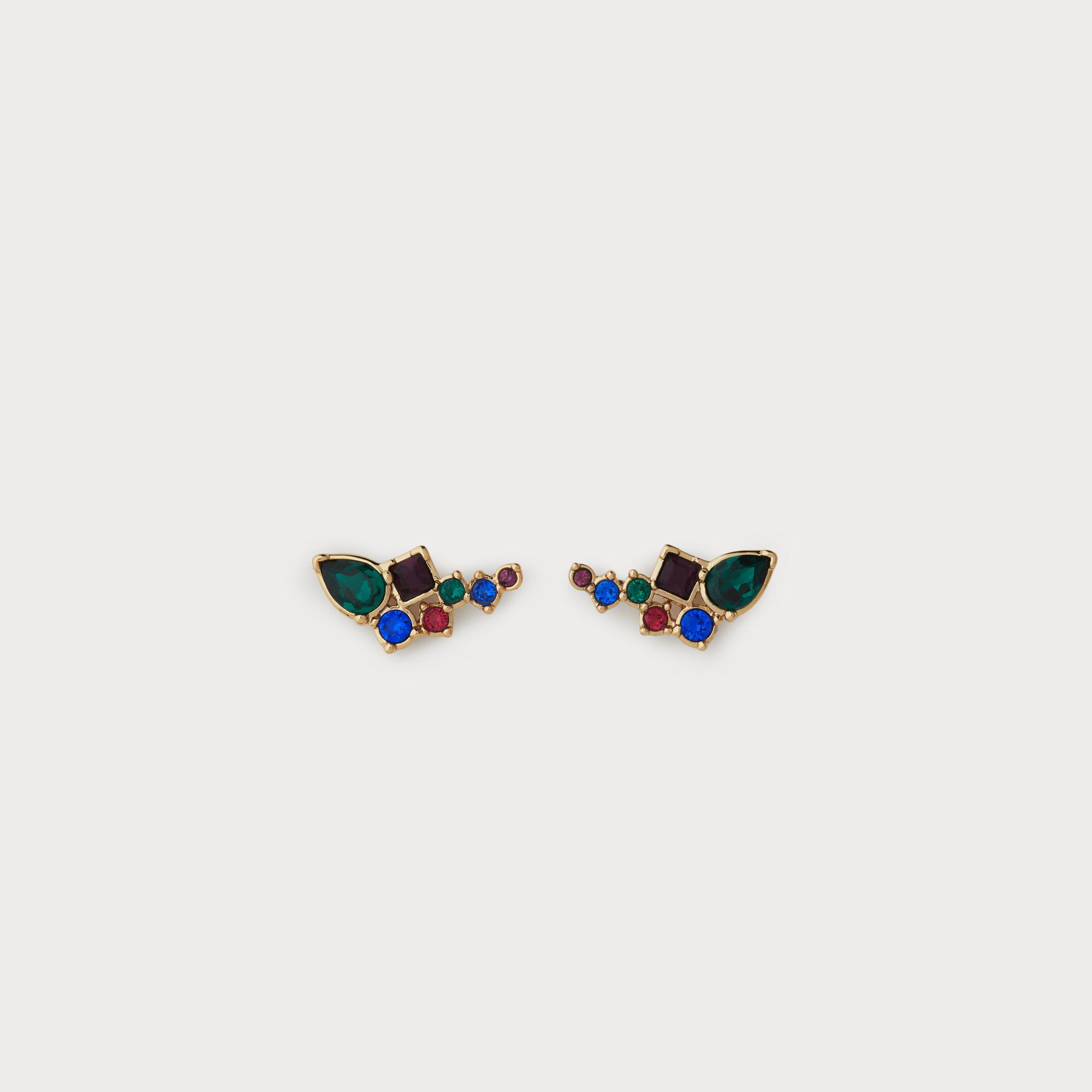 Pheobe Multi Crystal Pierced Earrings