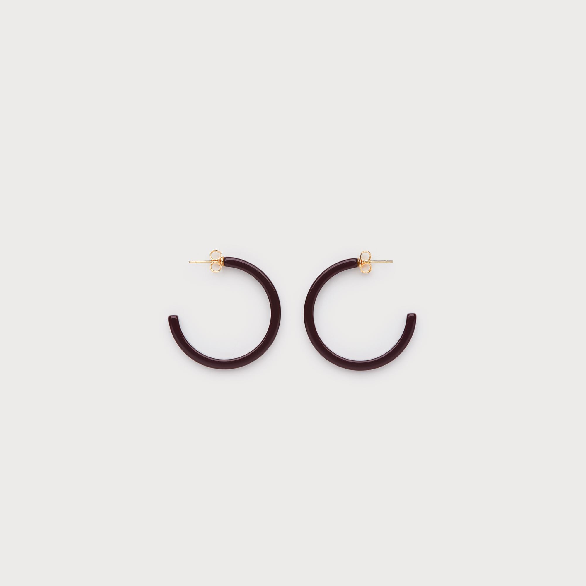 Janine Wine Hoop Earrings