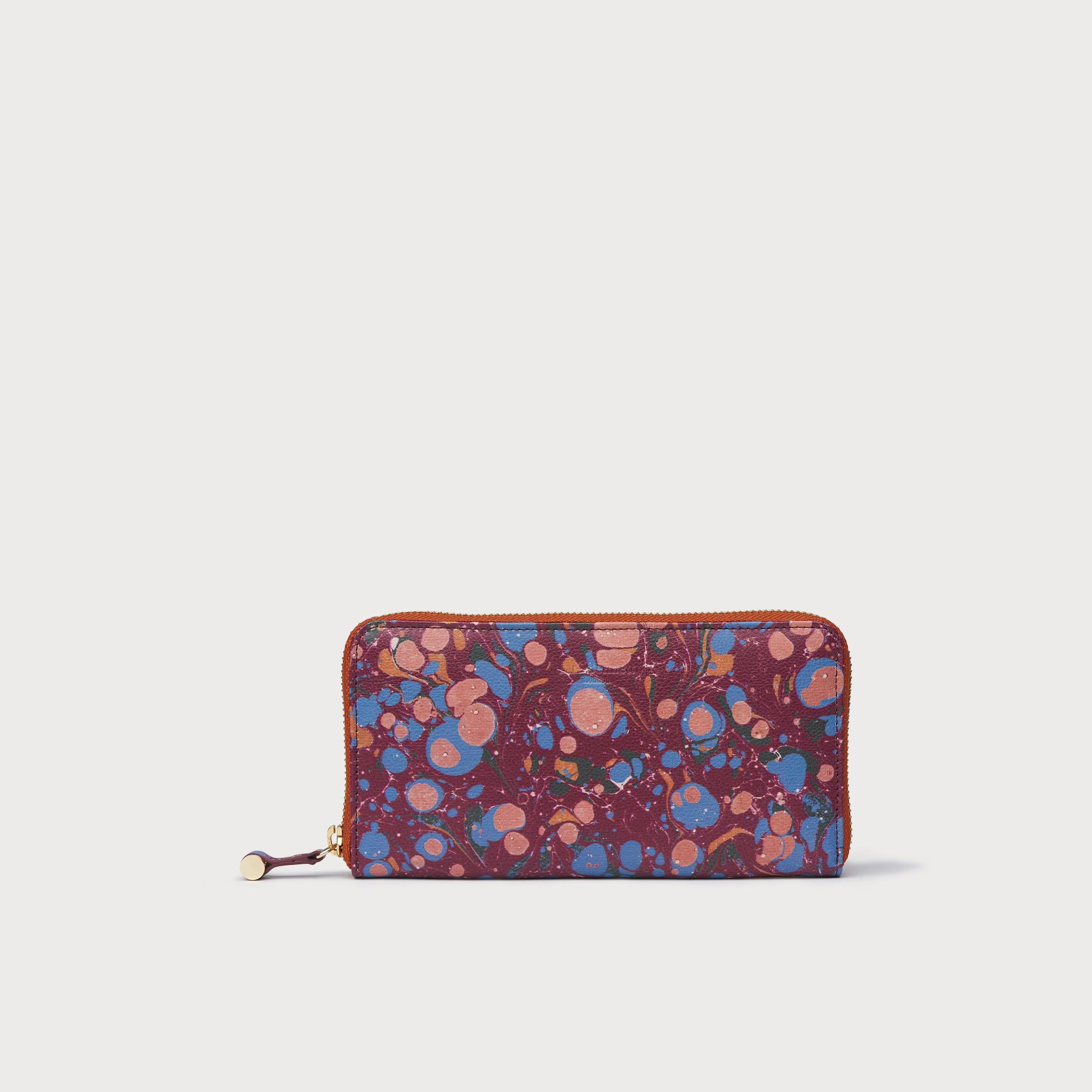 Kenza Marble Printed Leather Purse