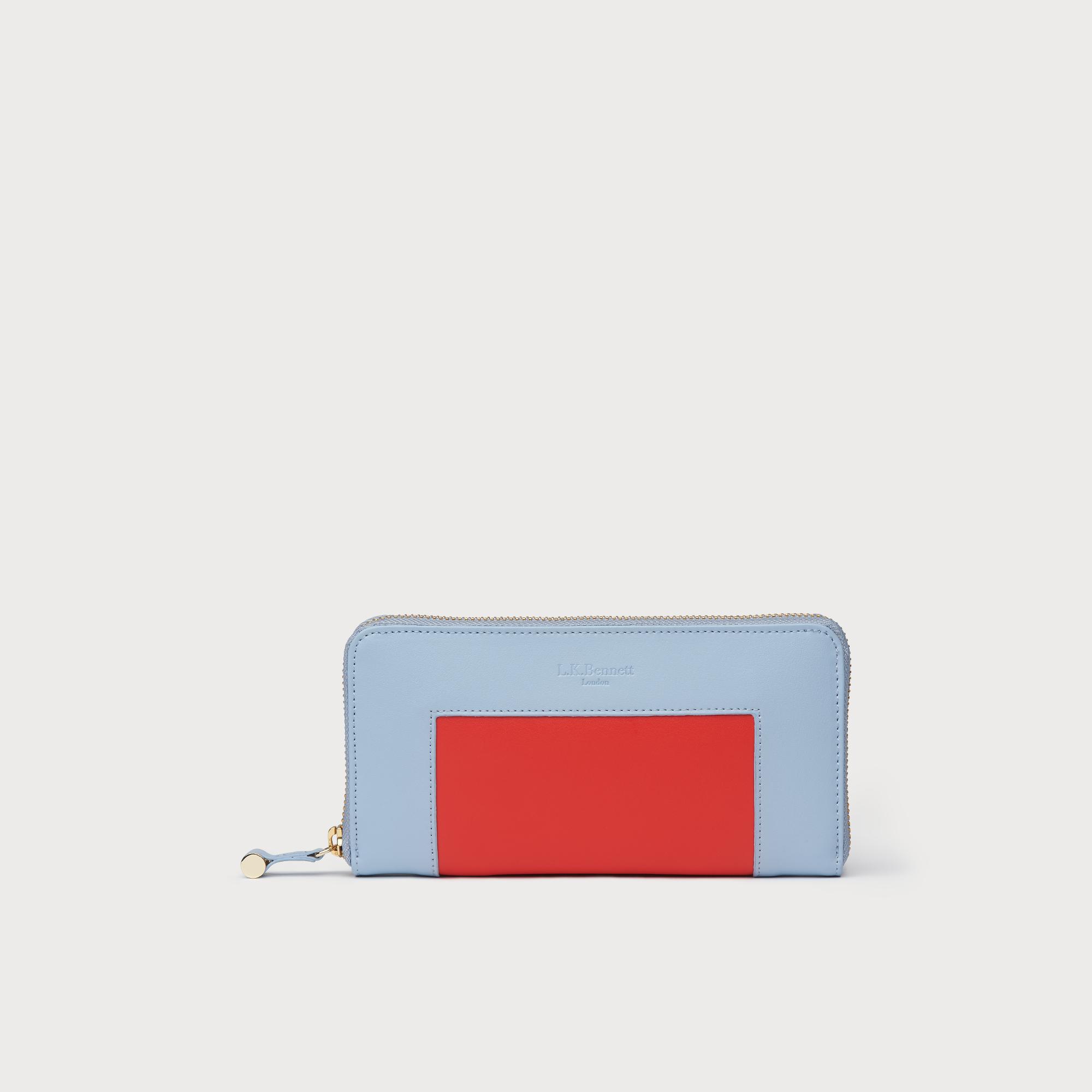 Kenza Blue Orange Leather Purse
