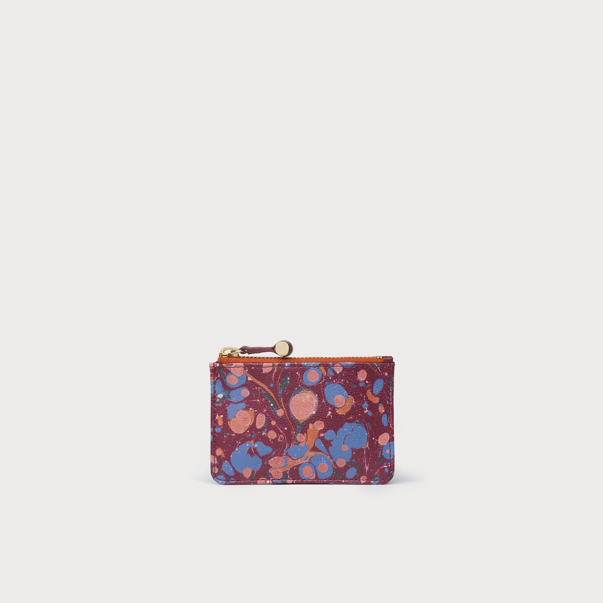 Poppy Marble Printed Leather Purse