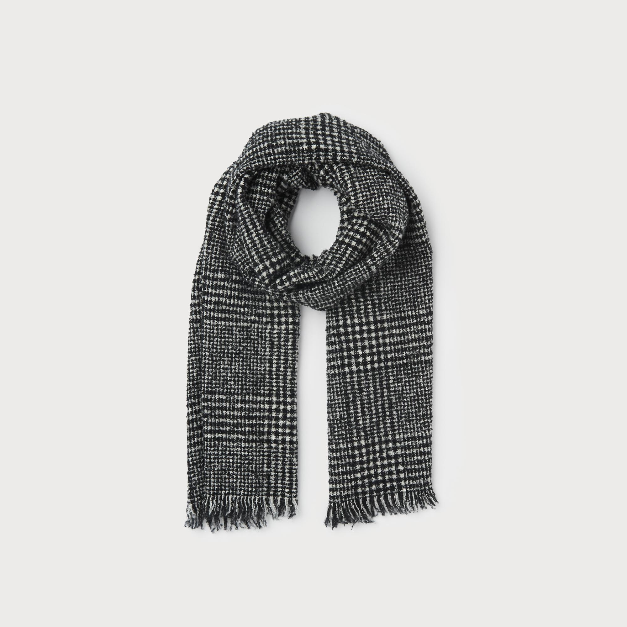 Alanna Black White Wool Scarf