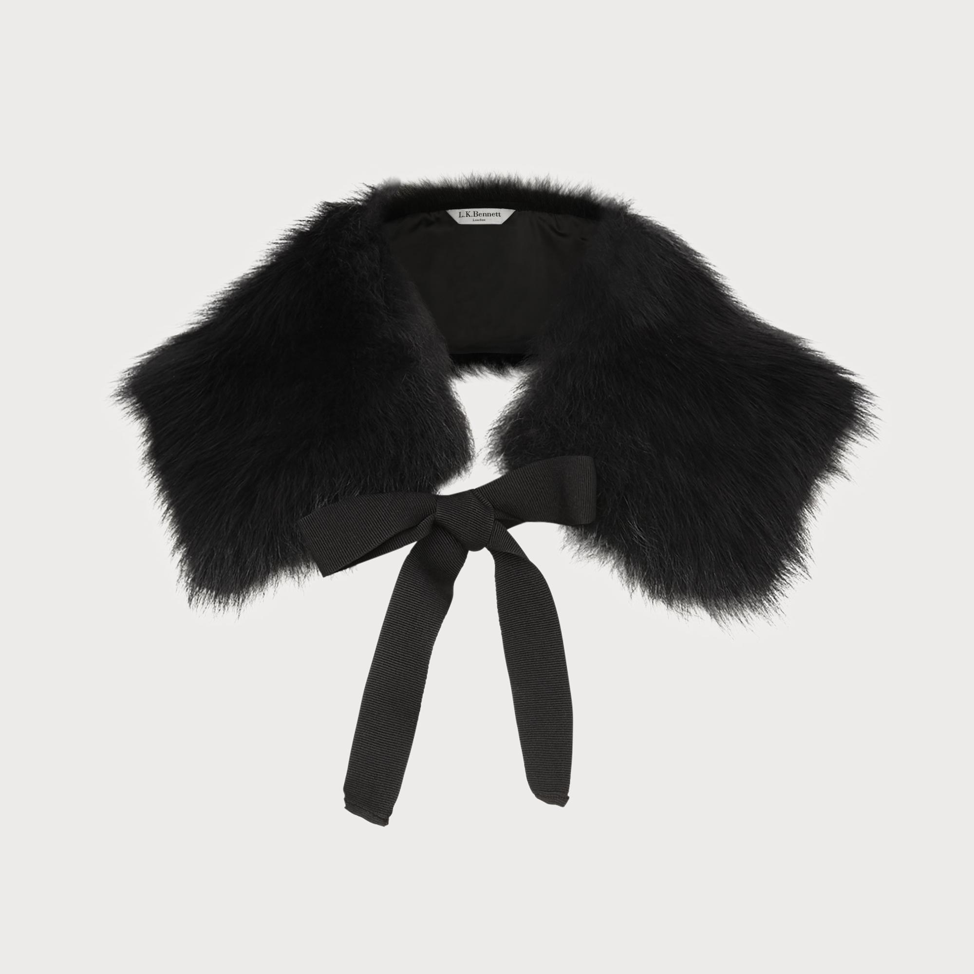 Chatel Black Sheepskin Scarf