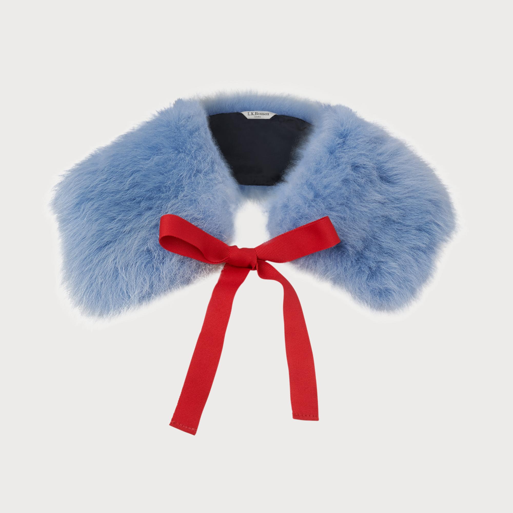 Chatel Blue Sheepskin Scarf