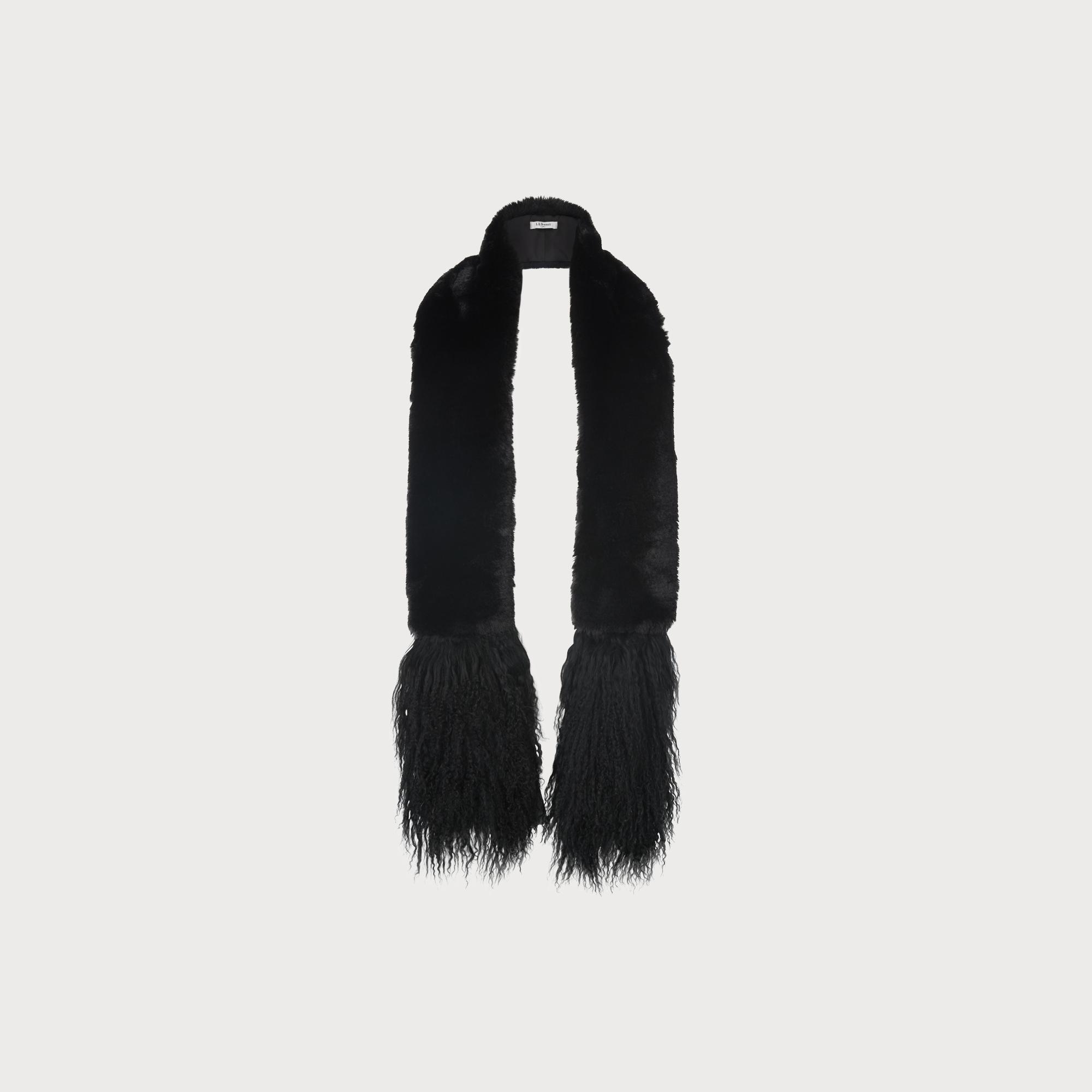 Deya Black Faux Fur Scarf