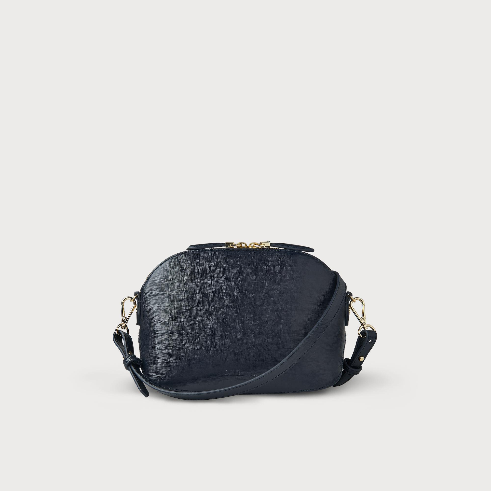 Candice Navy Leather Shoulder Bag