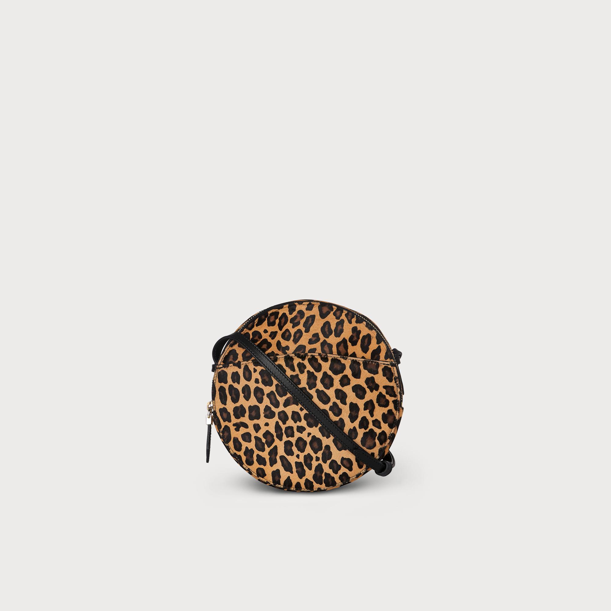 Luna Leopard Print Calf Hair Shoulder Bag