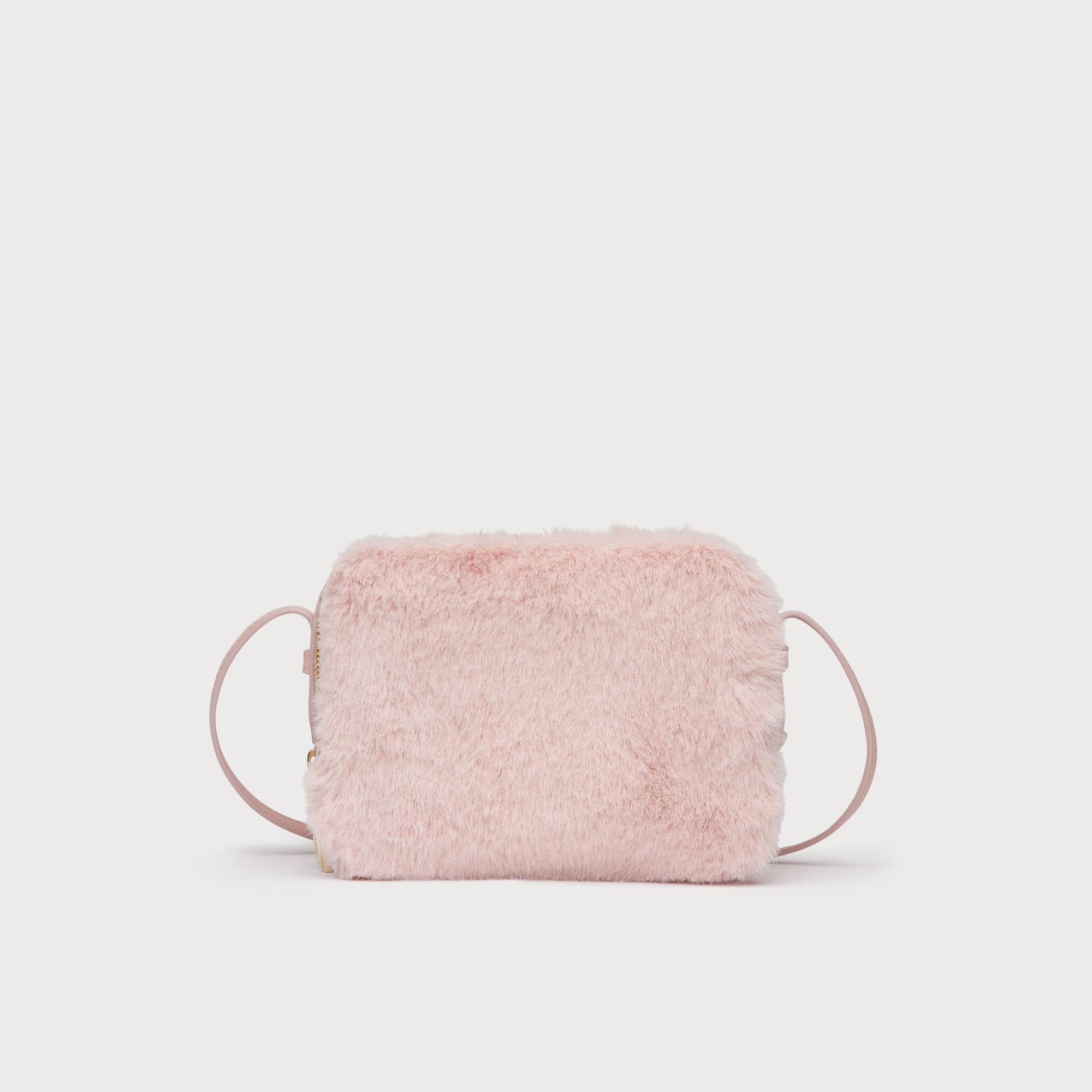 Mariel Pink Faux Fur Shoulder Bag