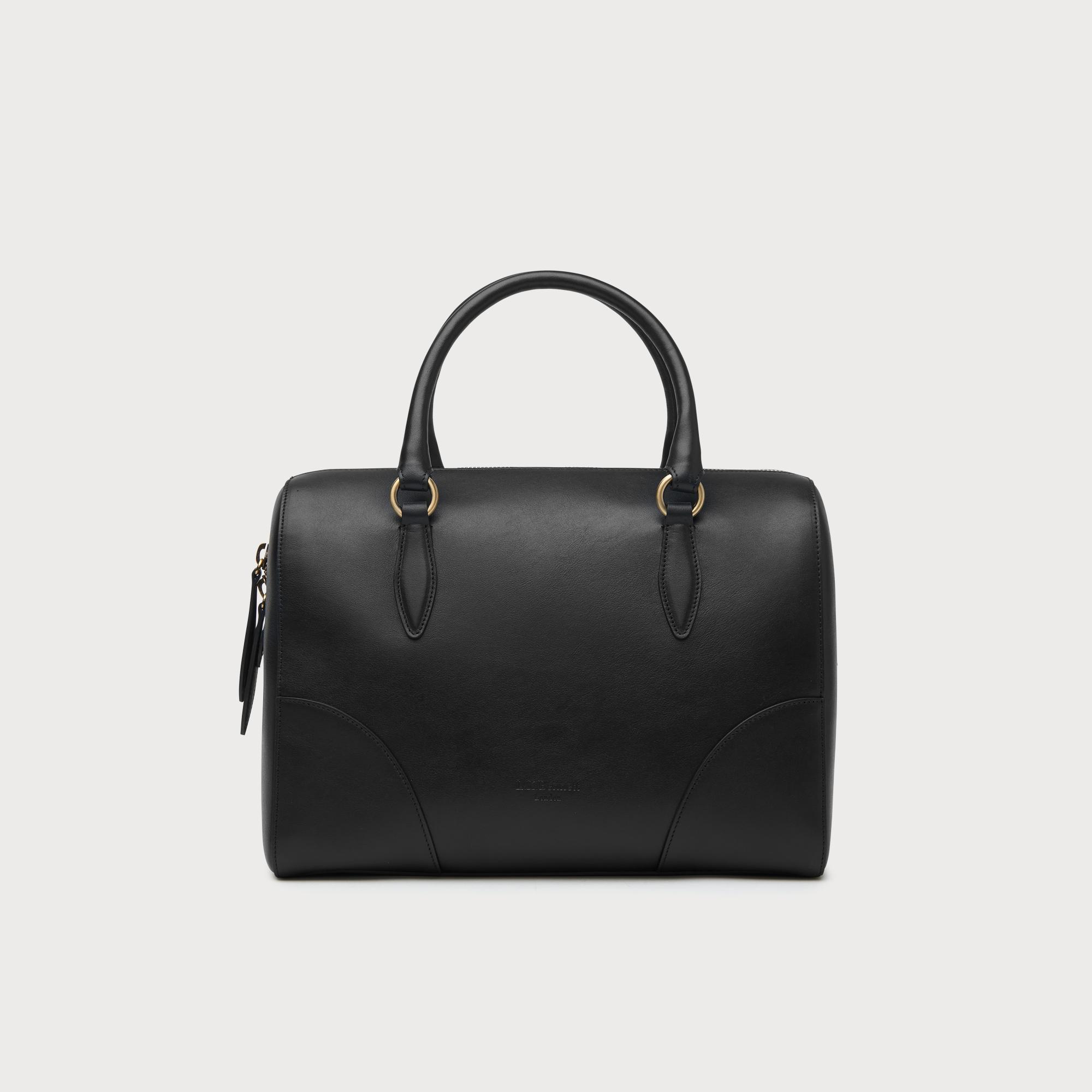 Melanie Black Leather Shoulder Bag