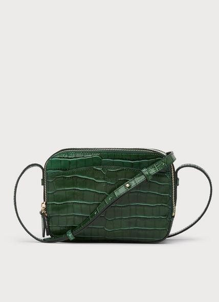 Mariel Green Croc Effect Shoulder Bag