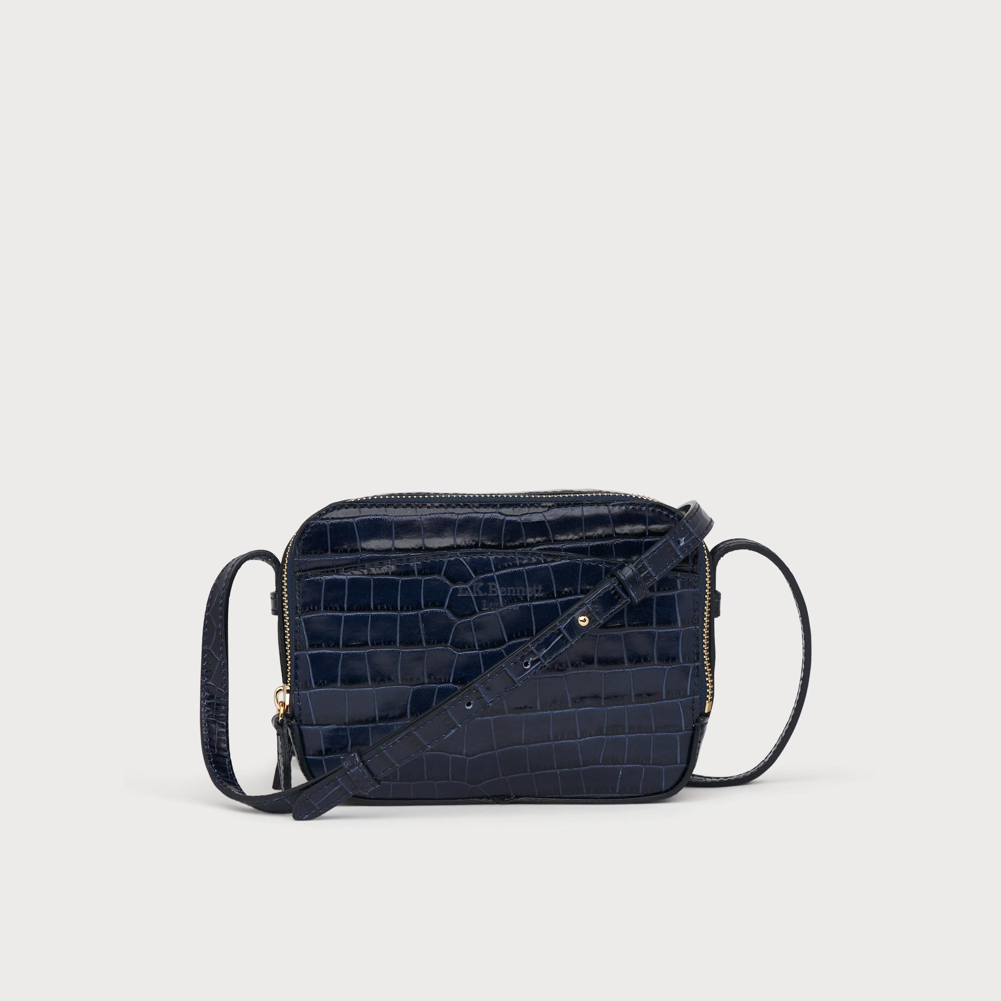 navy croc handbag