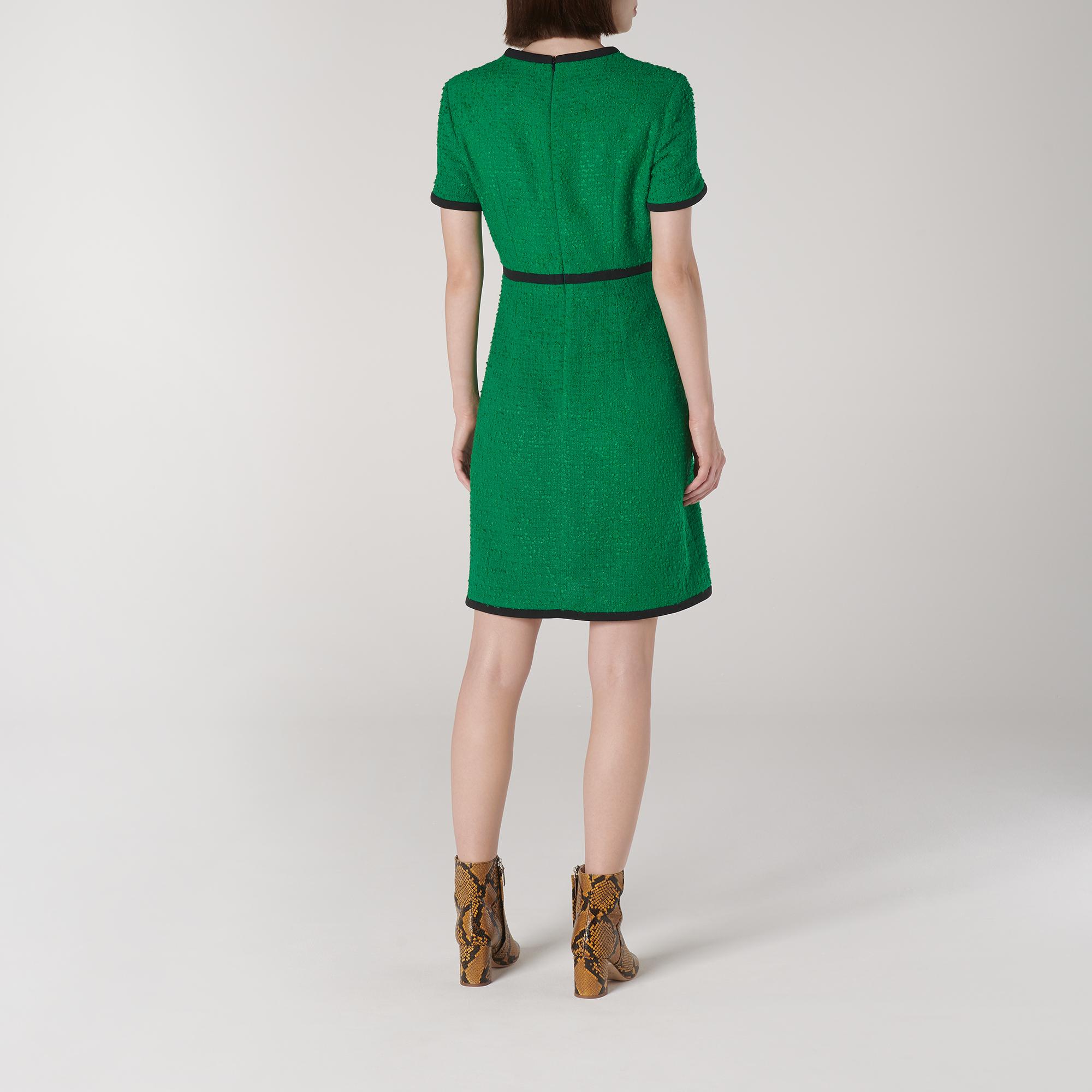 green tweed dress