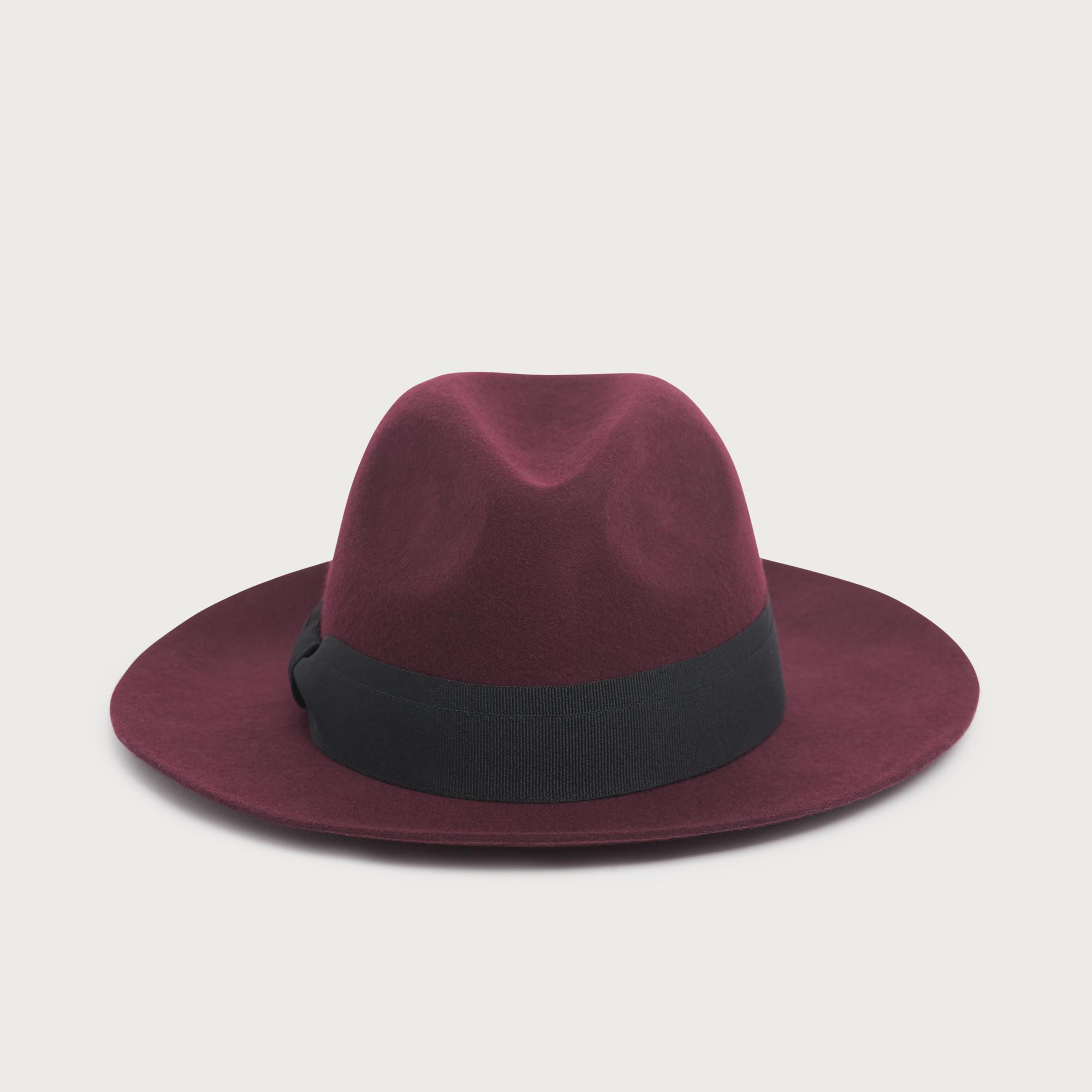 burgundy fedora hat