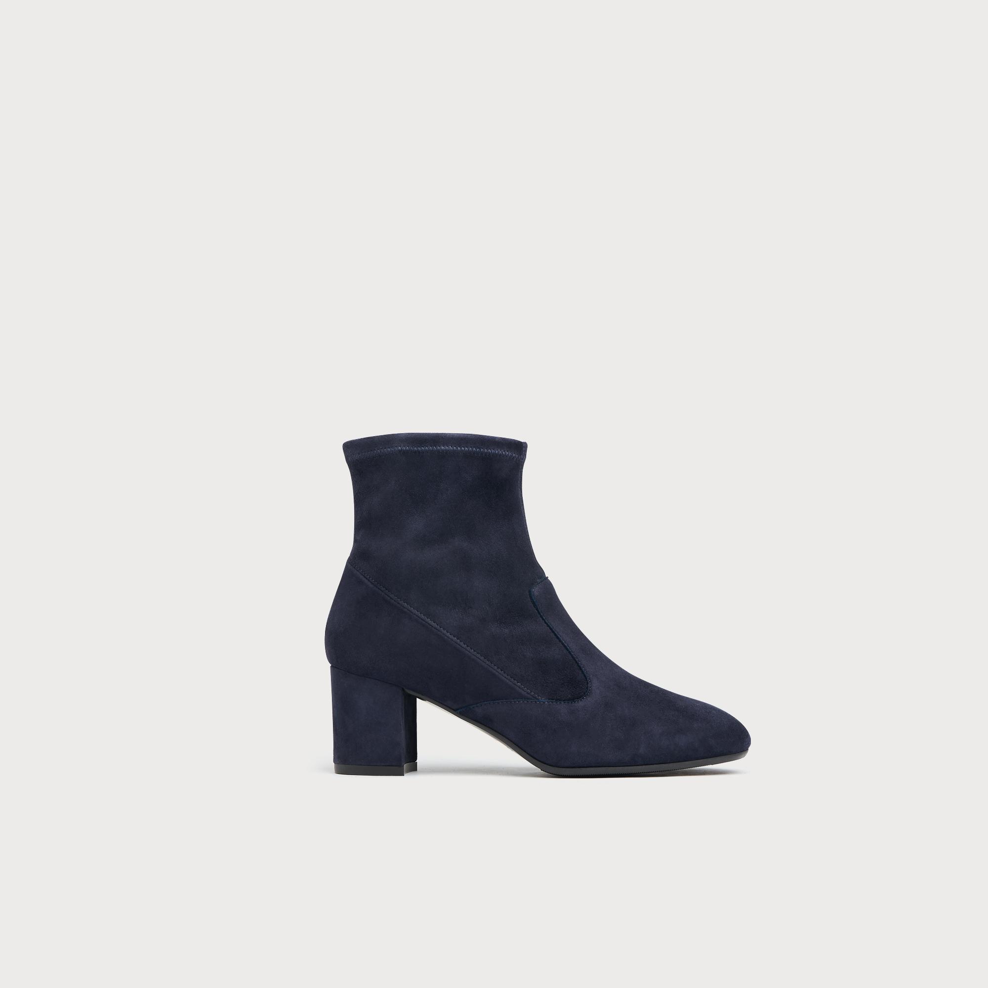 navy suede shoe boots
