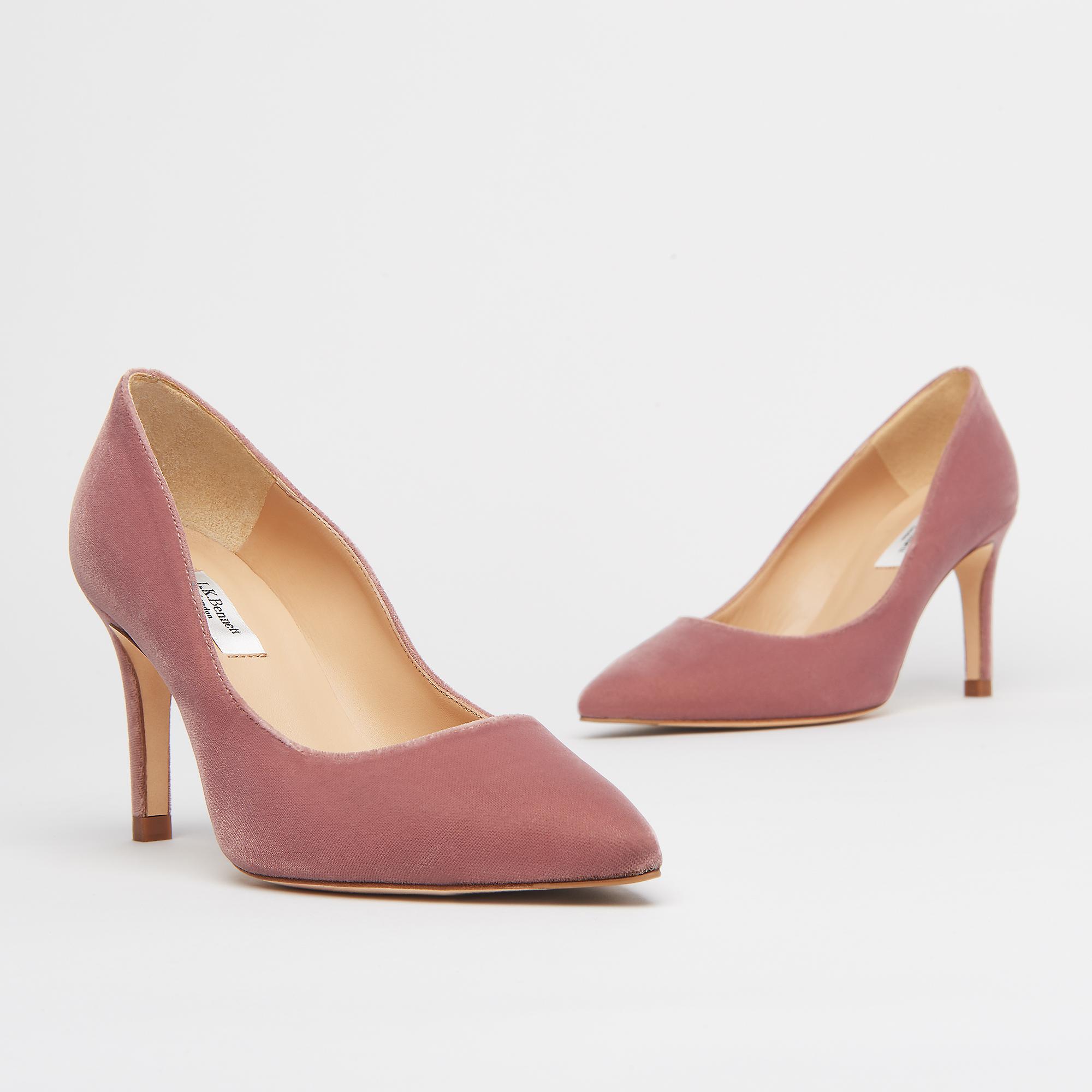 Floret Pink Velvet Pointed Toe Courts Shoes L K Bennett