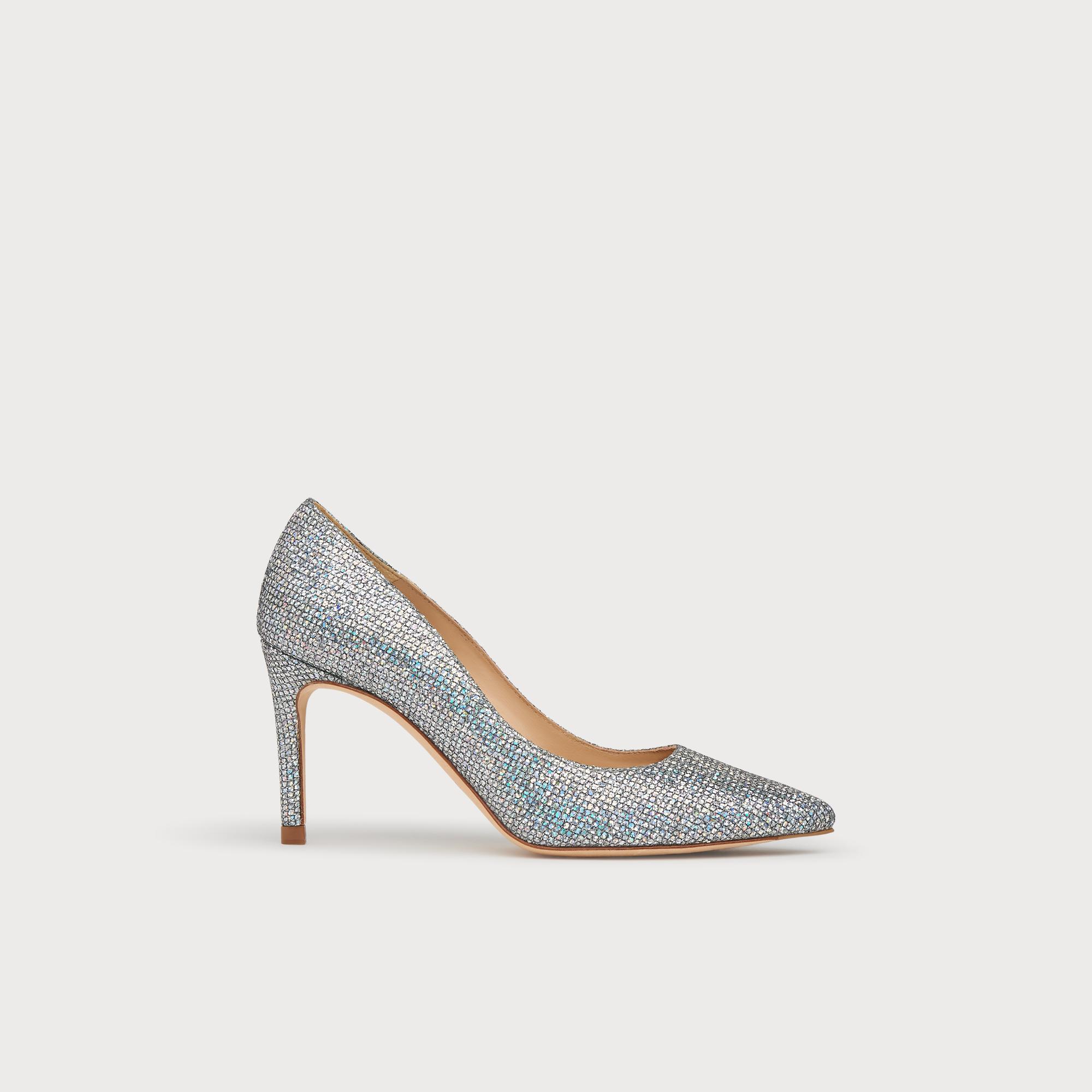 silver pointed court shoes