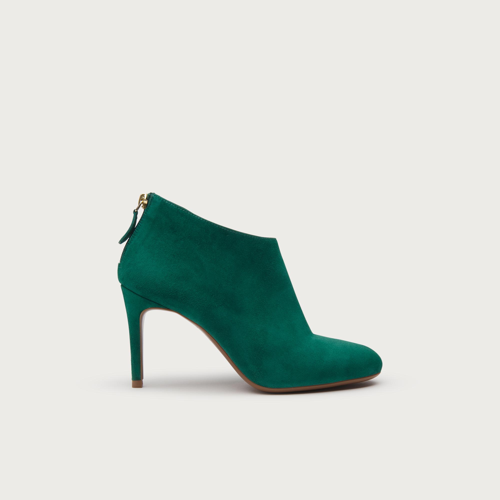 green suede ankle boots uk