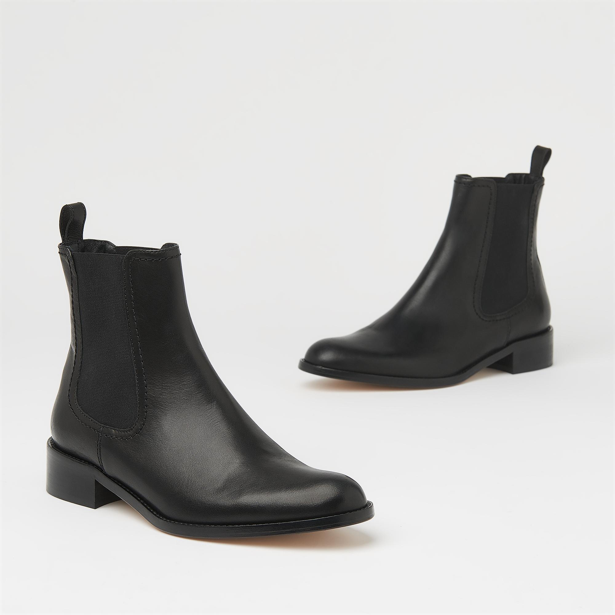 Sophie Black Leather Ankle Boots Shoes L K Bennett