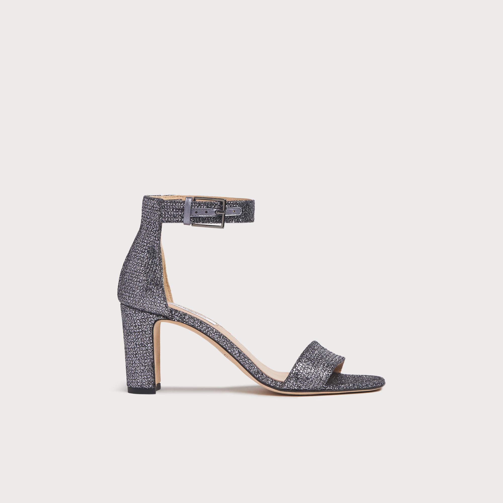 Nora Silver Glitter Sandals Shoes L K Bennett