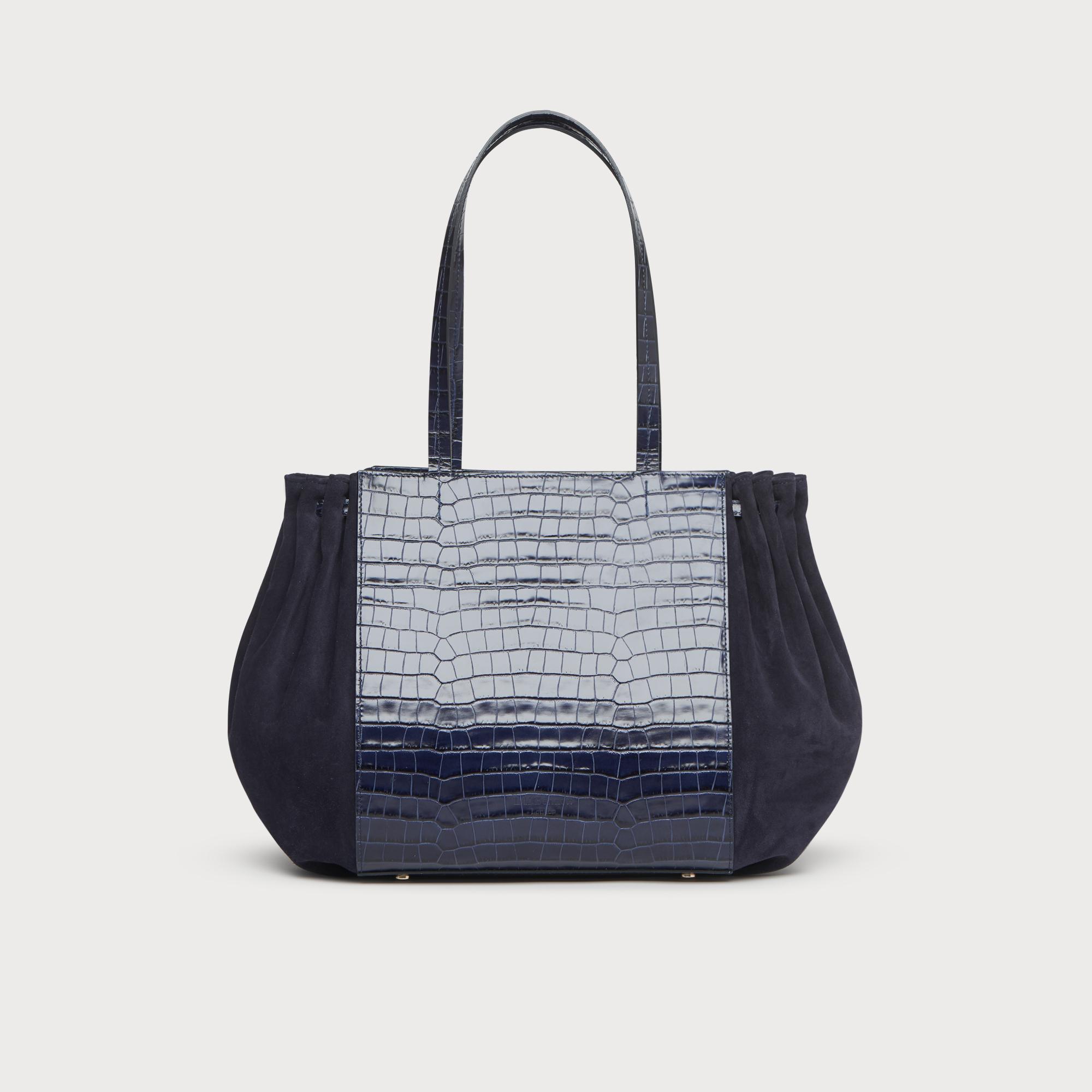 croc effect tote bag