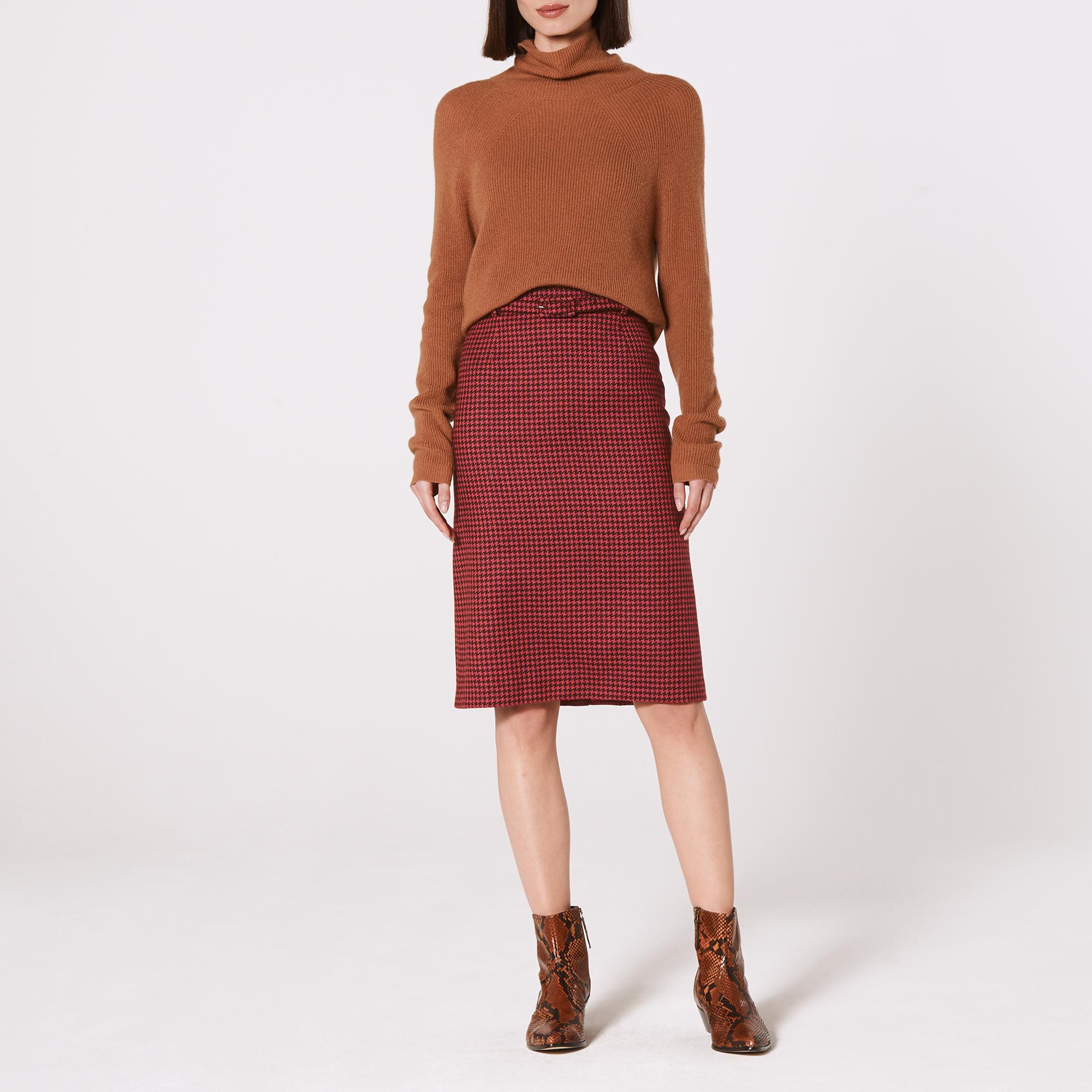 brown wool pencil skirt uk