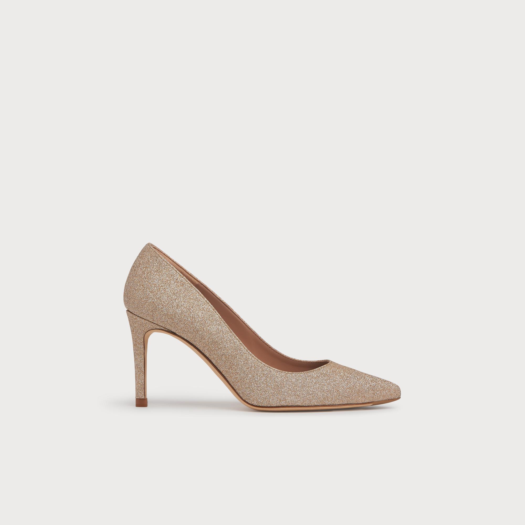 champagne coloured court shoes