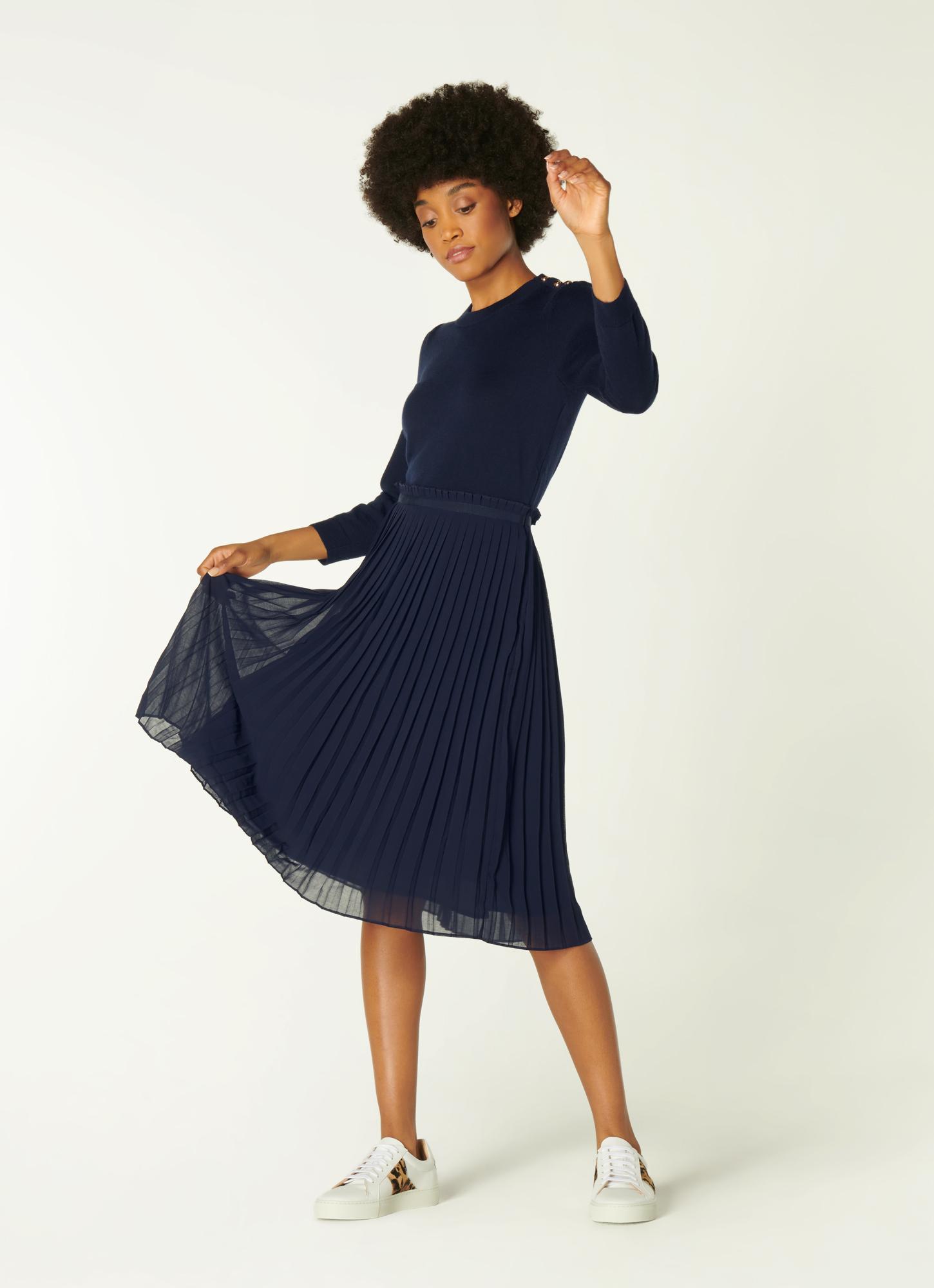navy wool dress