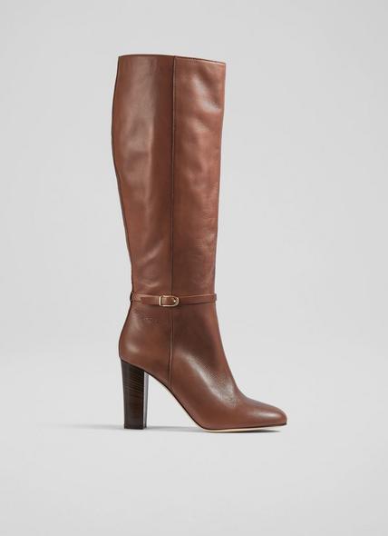 Morgan Tan Leather Knee-High Boots