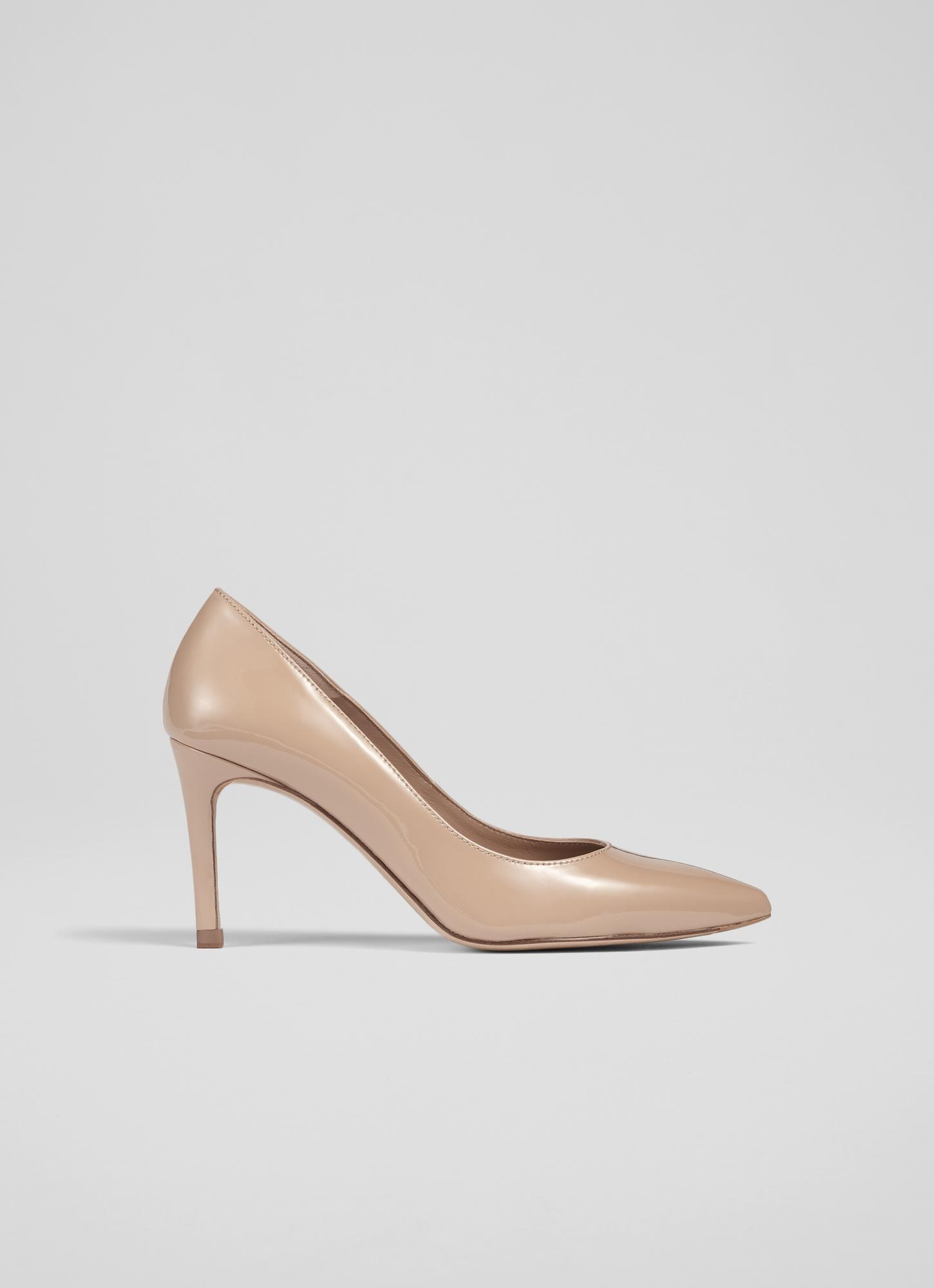 nude patent court shoes