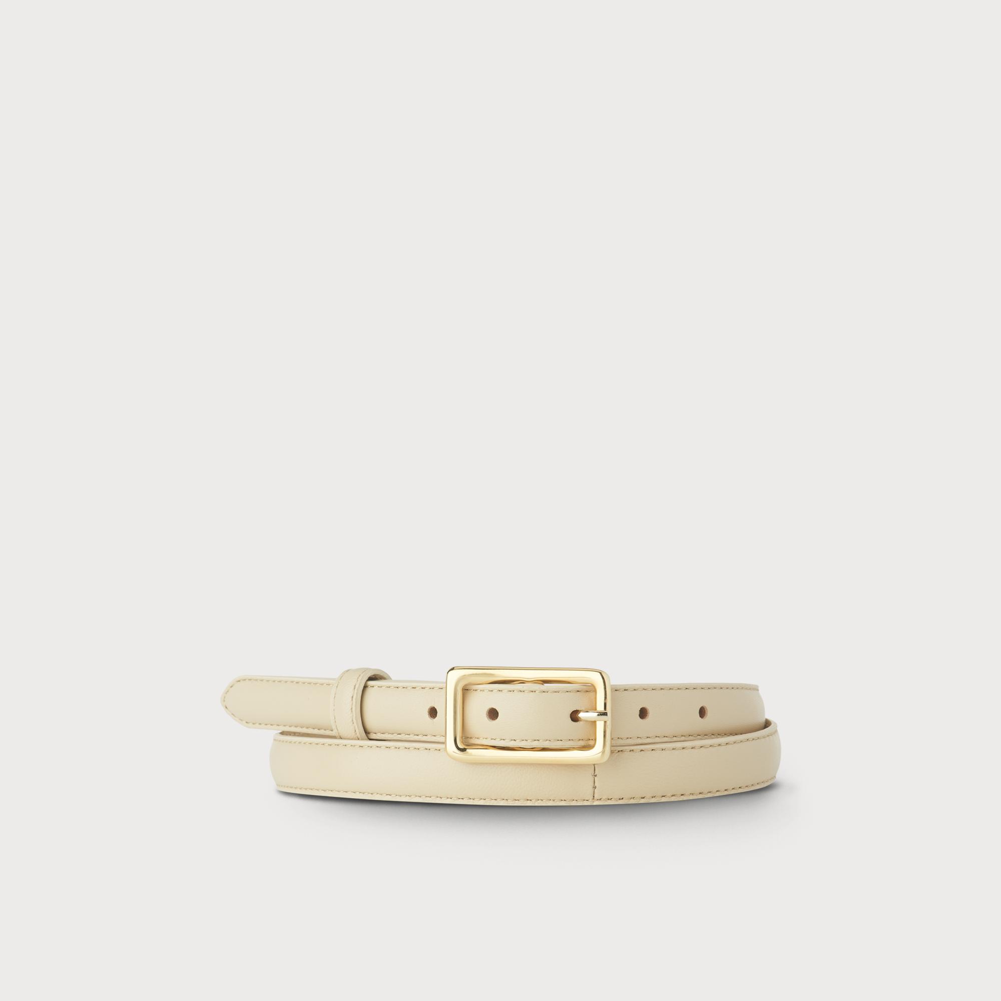 Glenda Cream Leather Belt