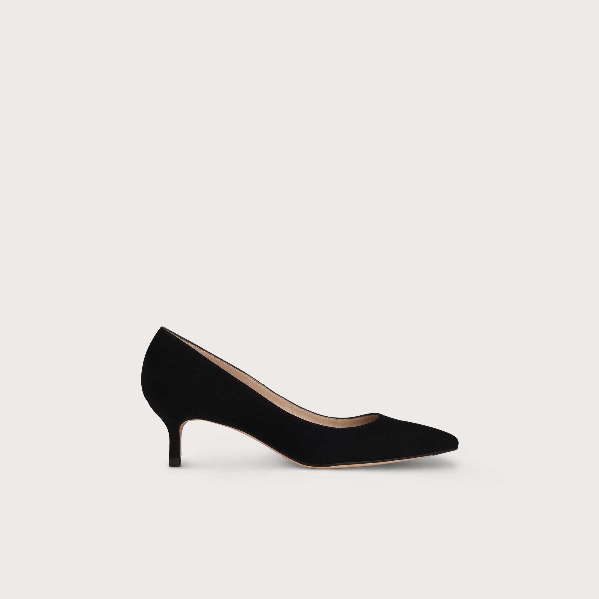 black suede court shoes uk