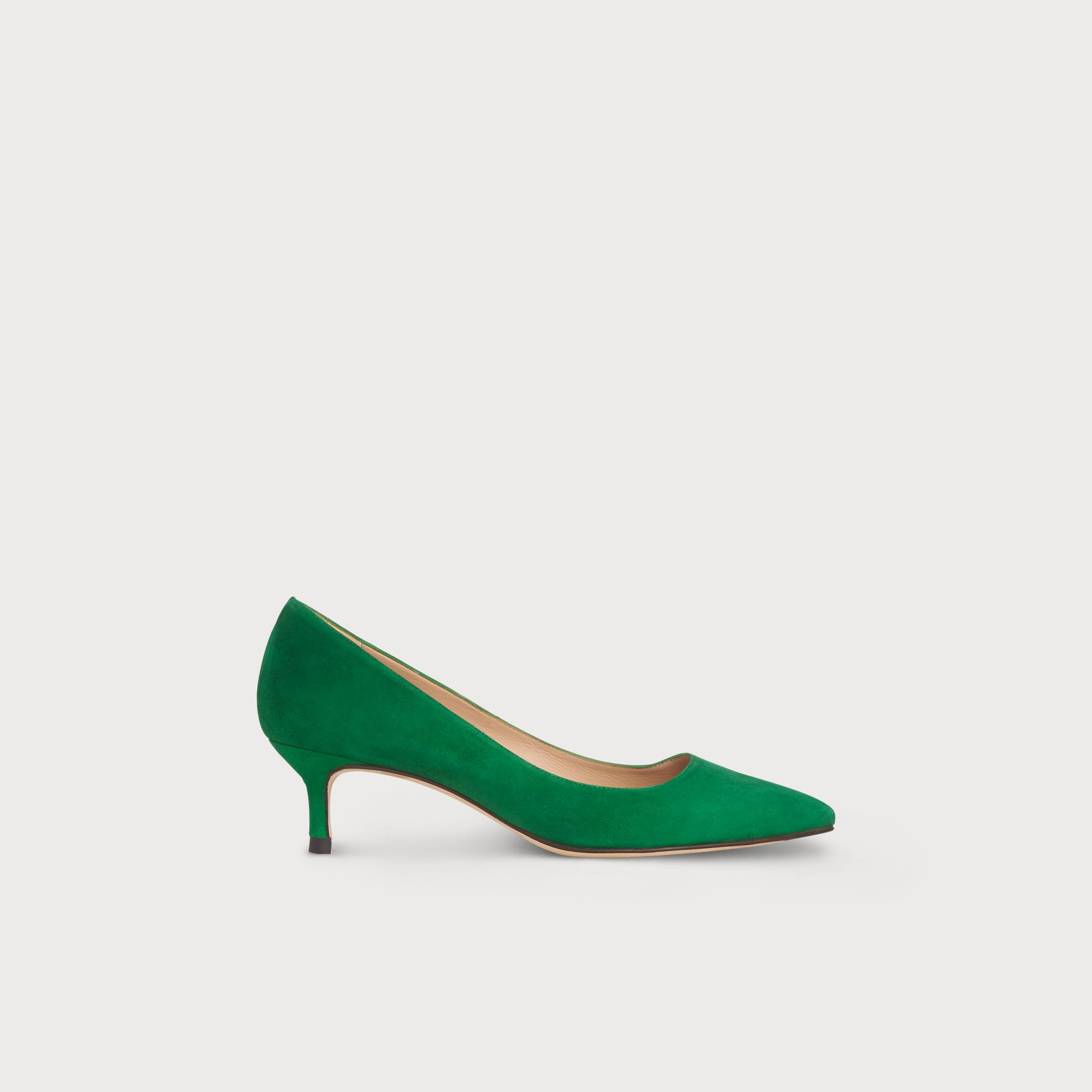kitten heel green shoes
