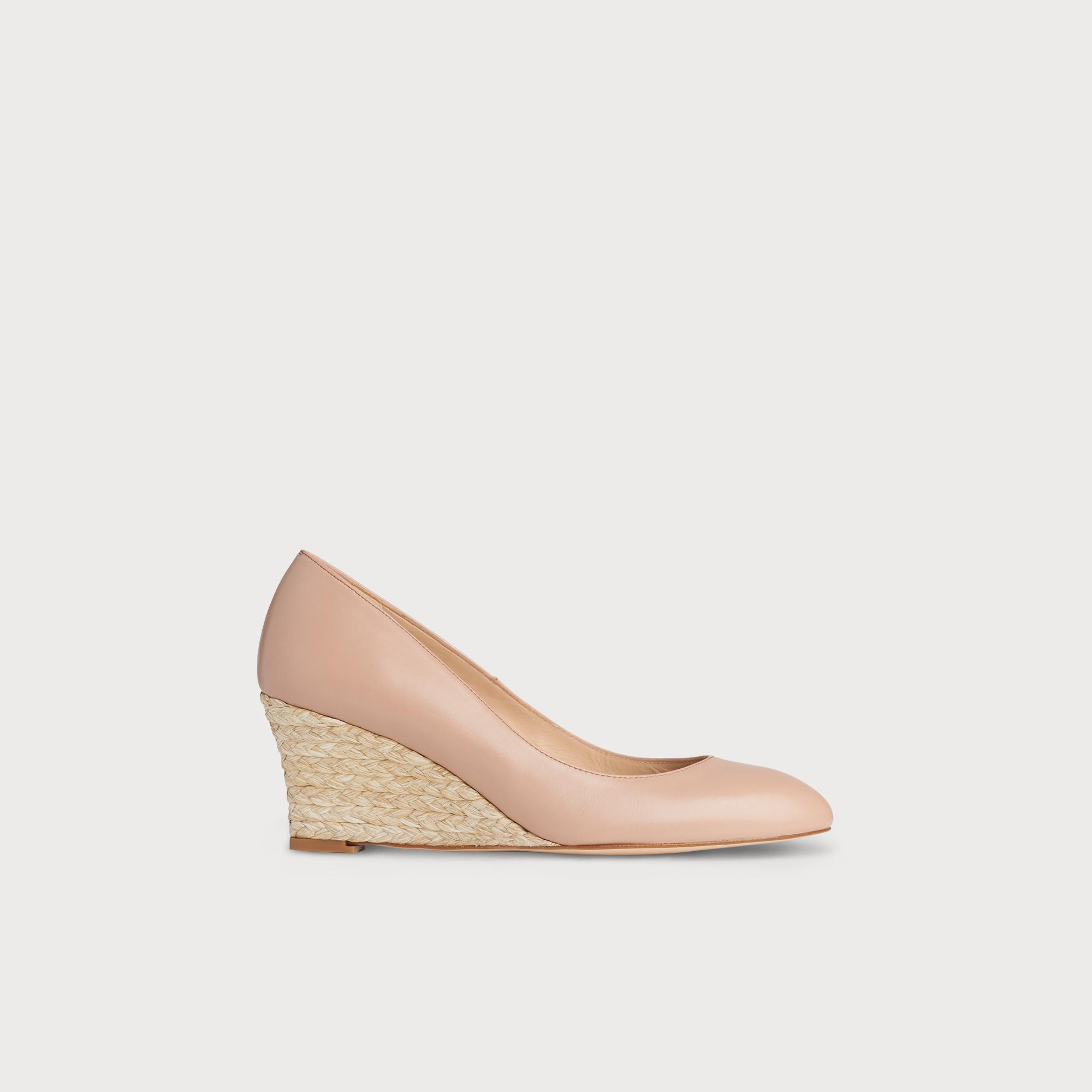 nude flat wedges