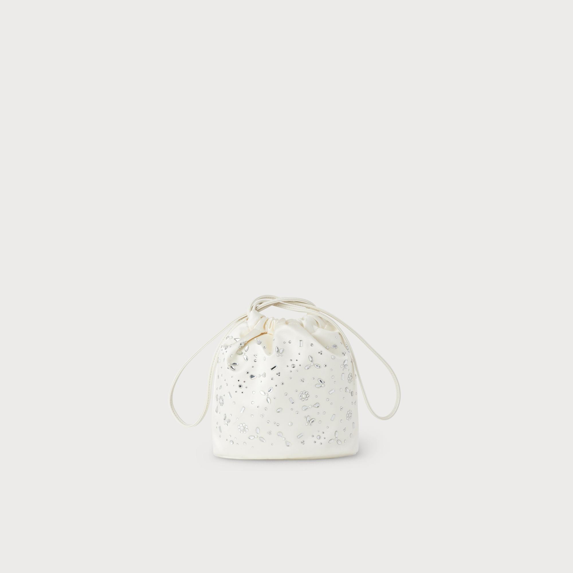 Brigitte Ivory Satin Clutch Bag
