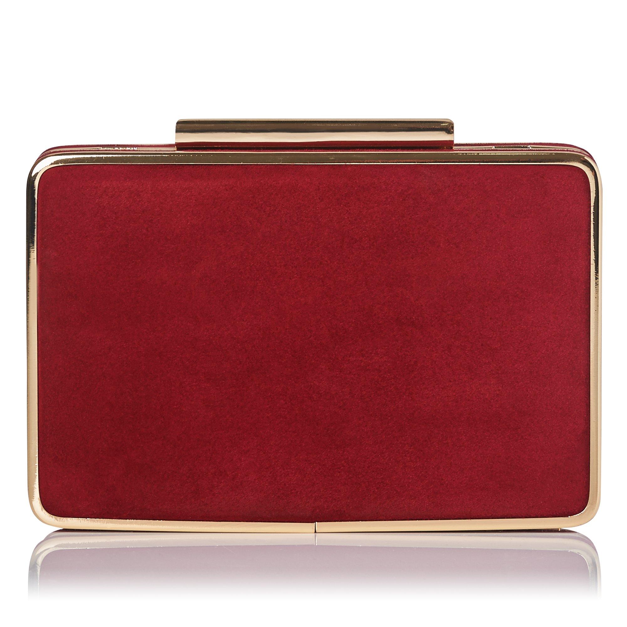 Nina Red Suede Clutch