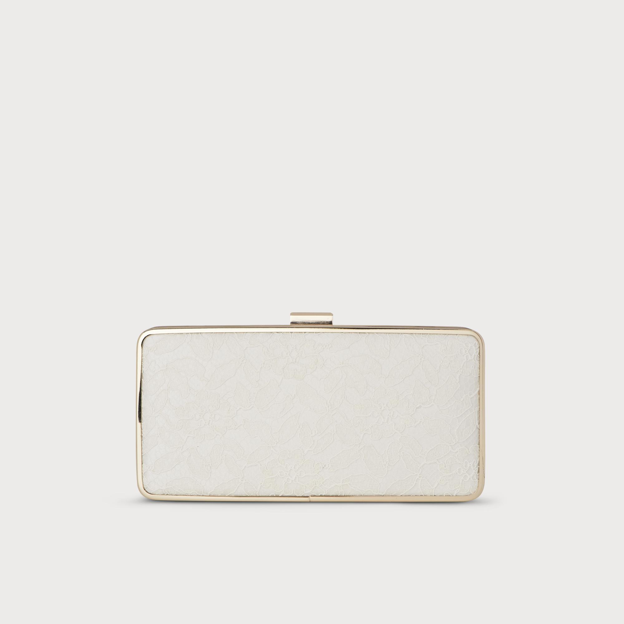 Nora Ivory Lace Nappa Clutch