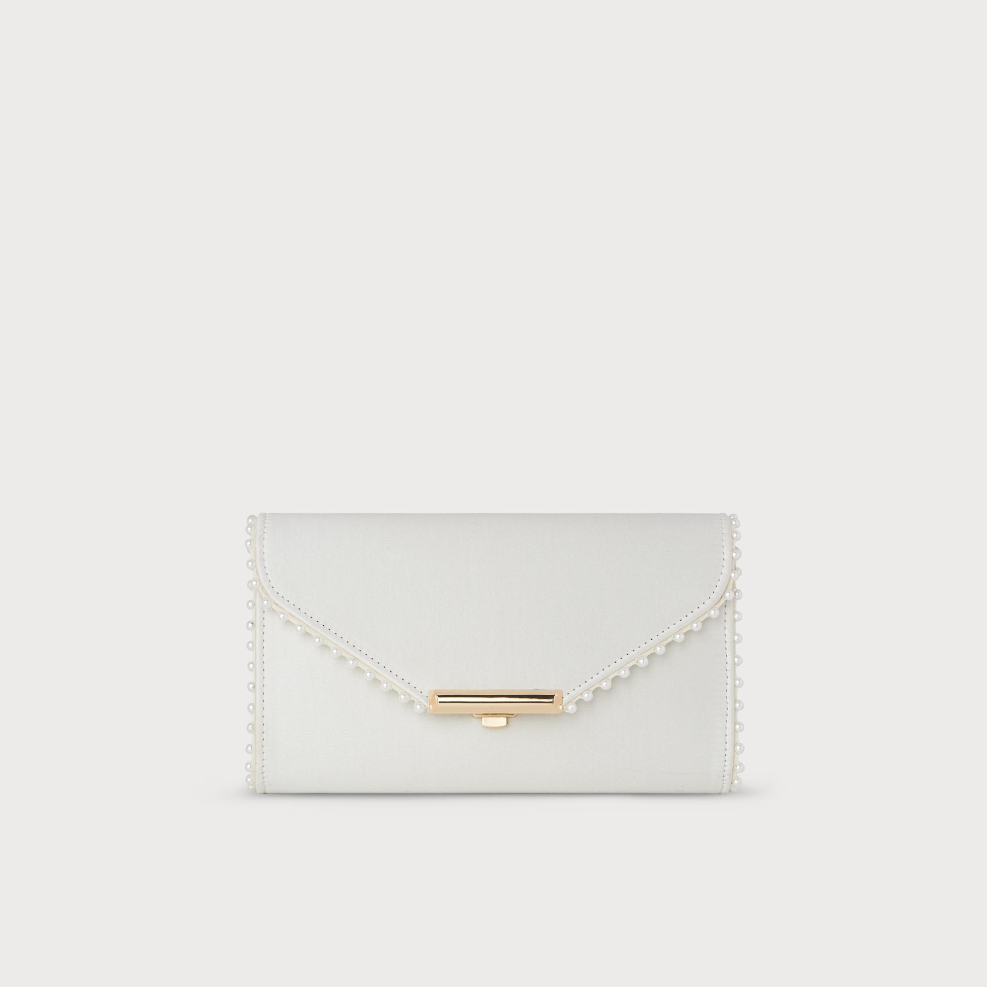 Sissi Ivory Satin Clutch Bag