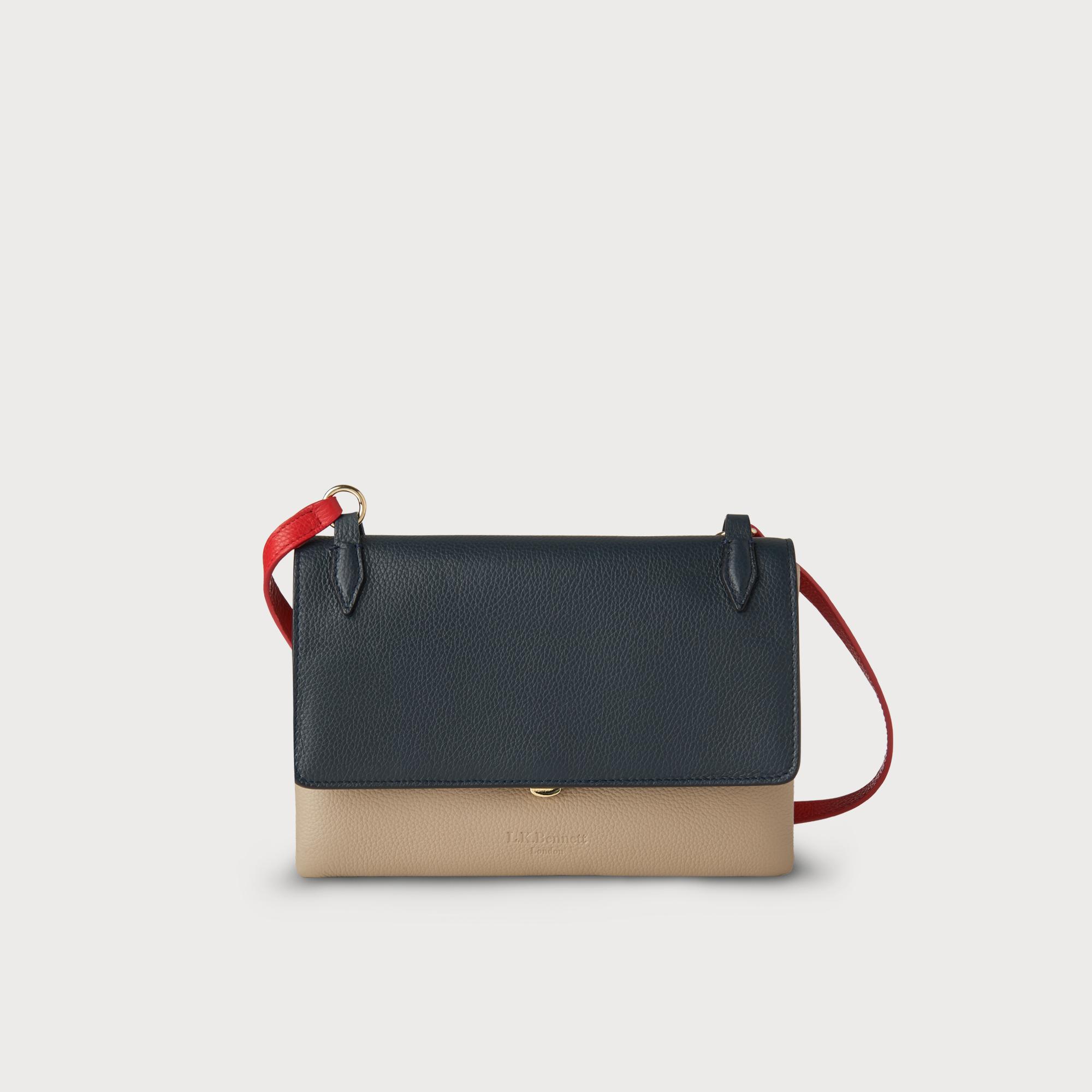 Patricia Navy Leather Shoulder Bag