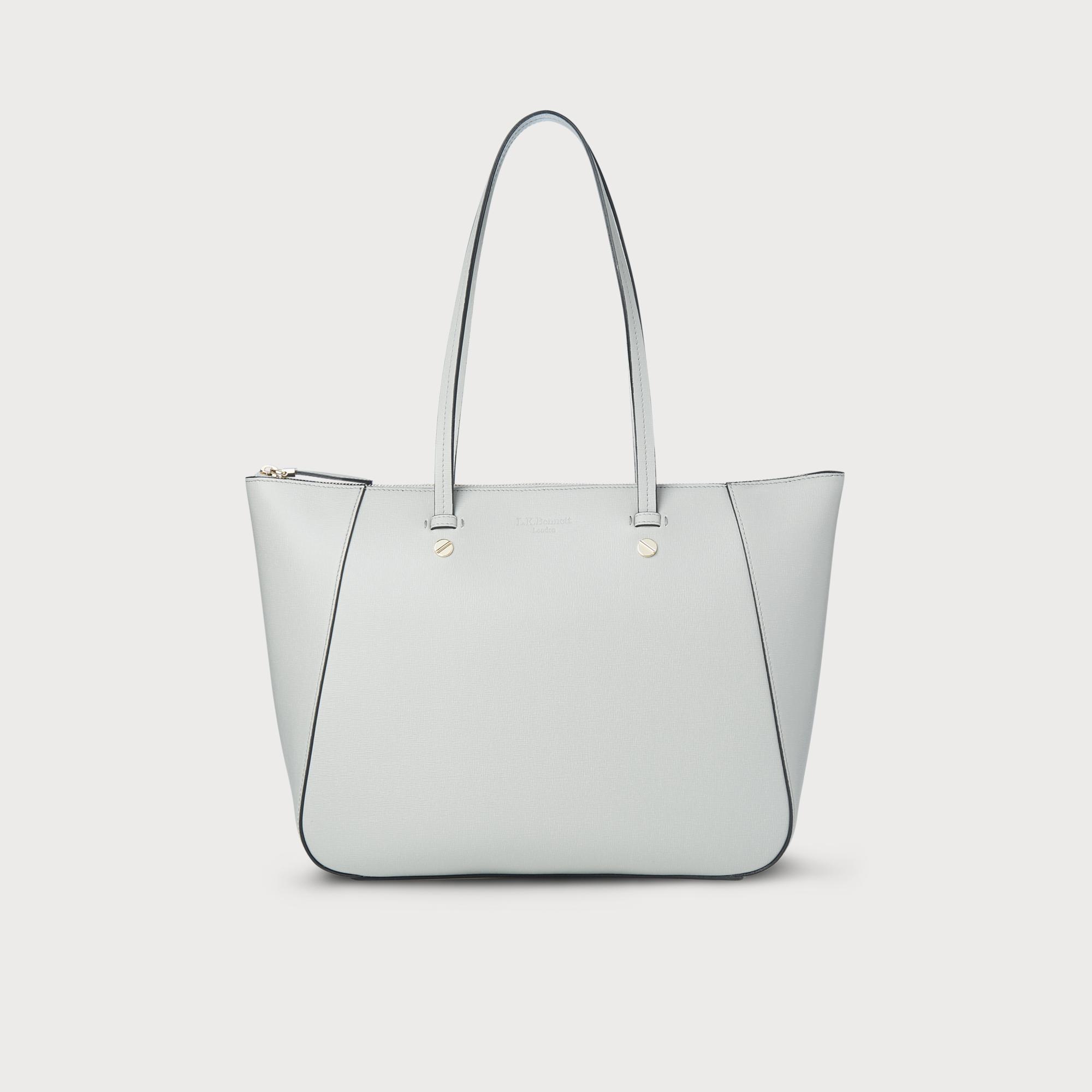 Marcia Grey Leather Tote Bag