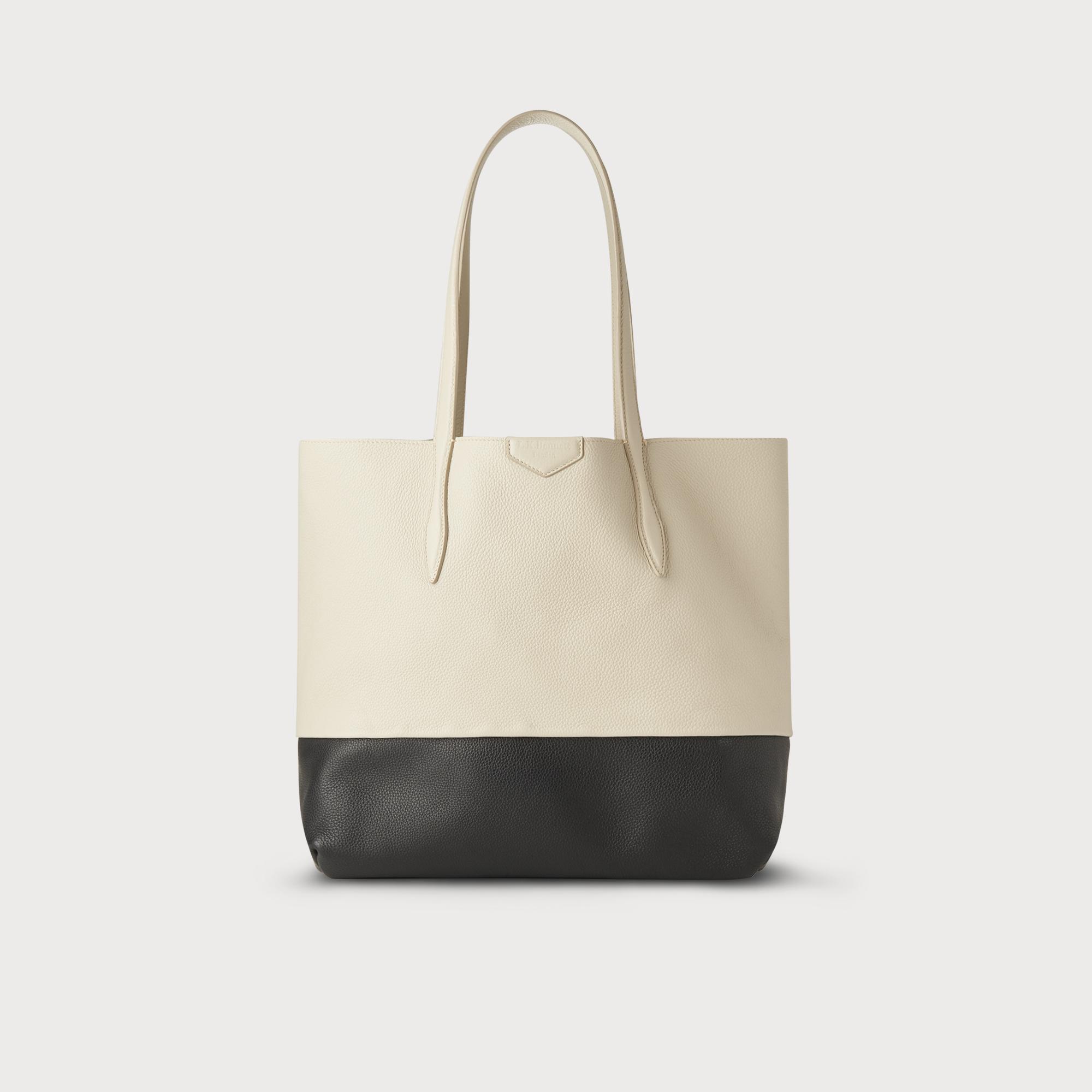 Peggy Ivory Leather Tote Bag