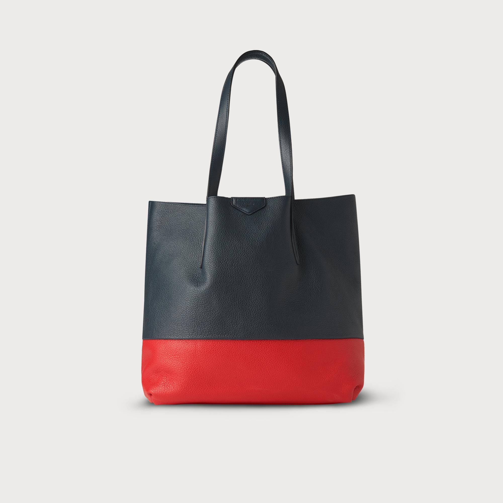 Peggy Navy Leather Tote Bag