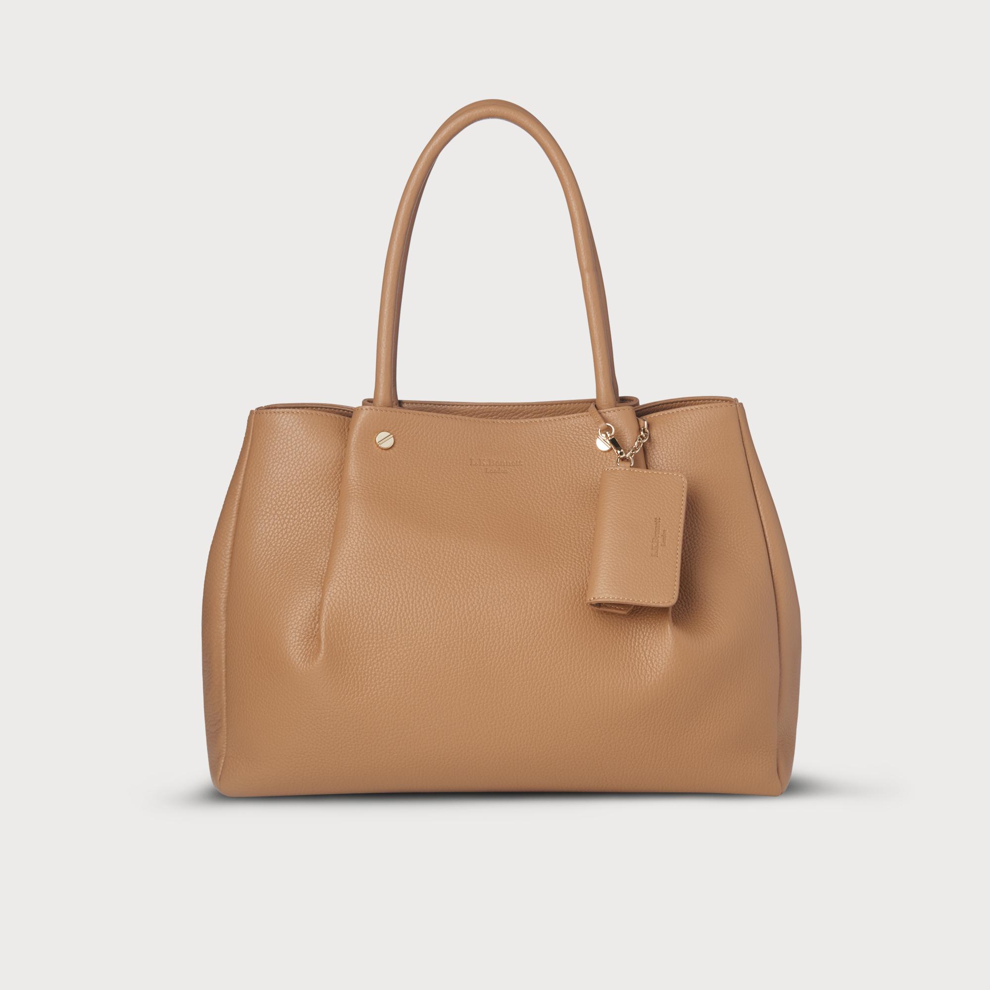 Regan Tan Leather Tote Bag