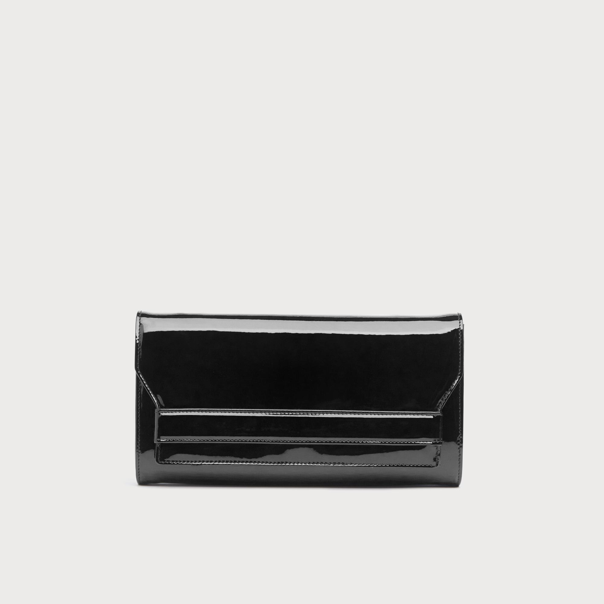 black patent evening bag