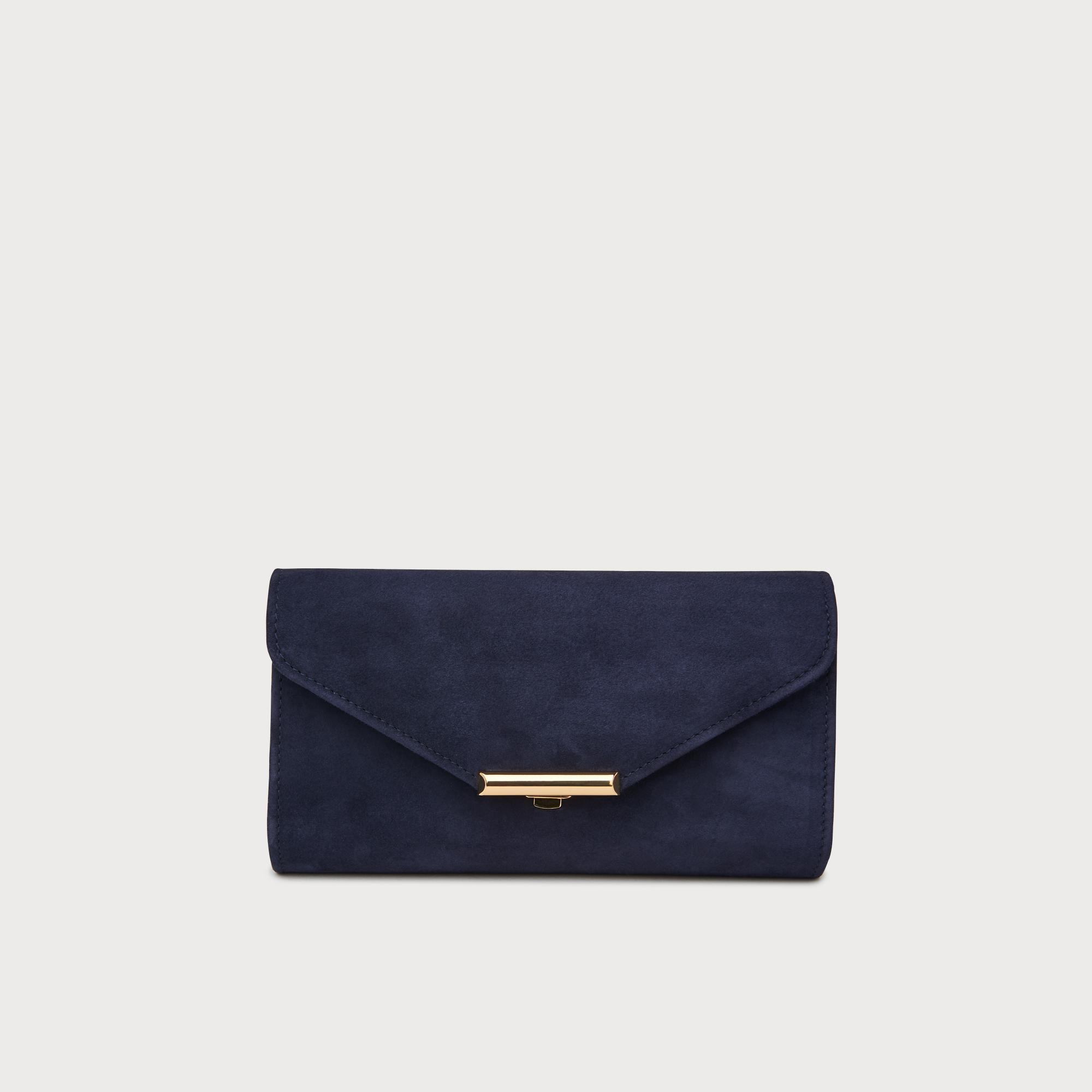 navy envelope clutch