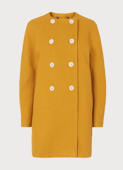 Tammie Yellow Wool-Cotton Coat